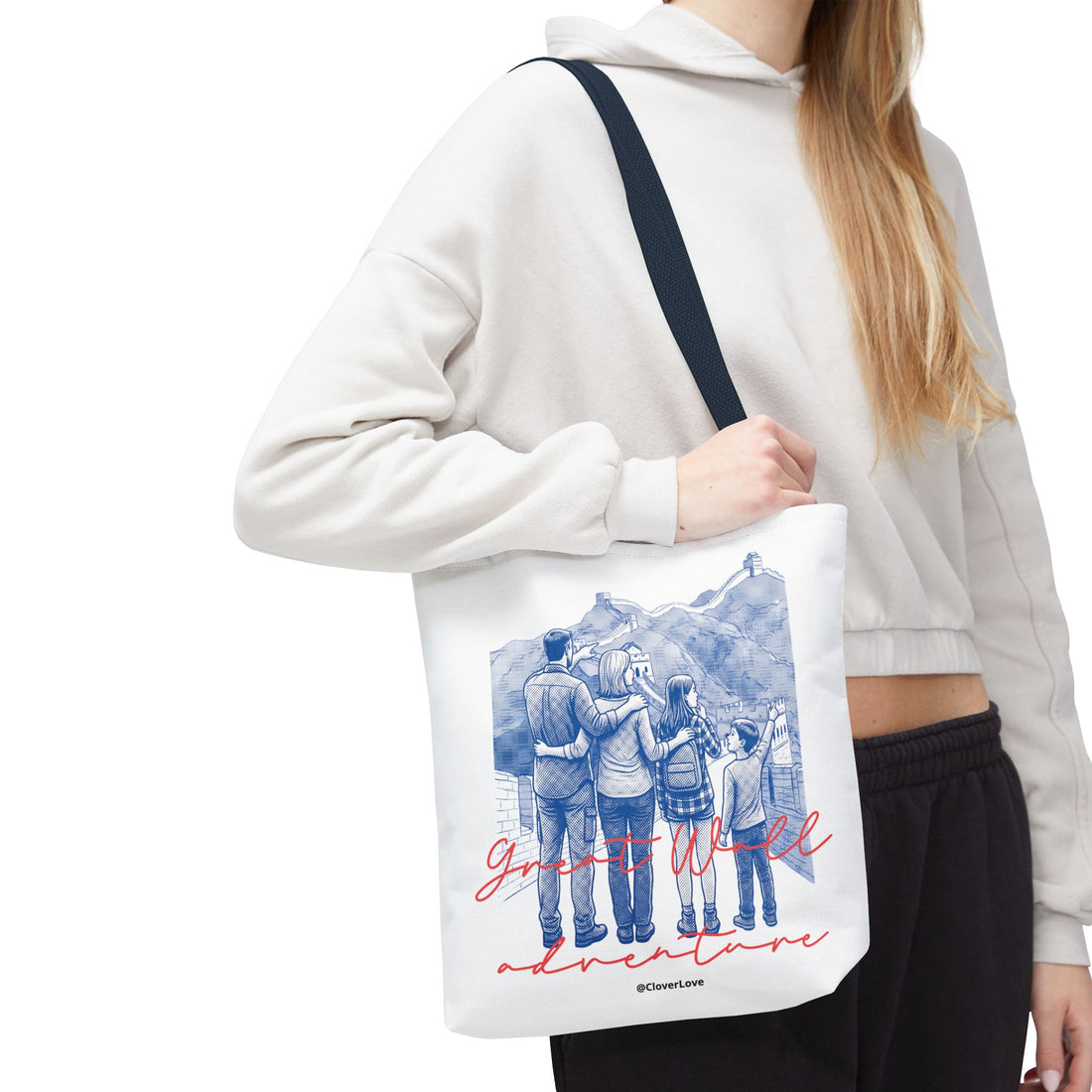 Great Wall of China Tote Bag, Family Travel Souvenir Bag, Landmark Canvas Tote