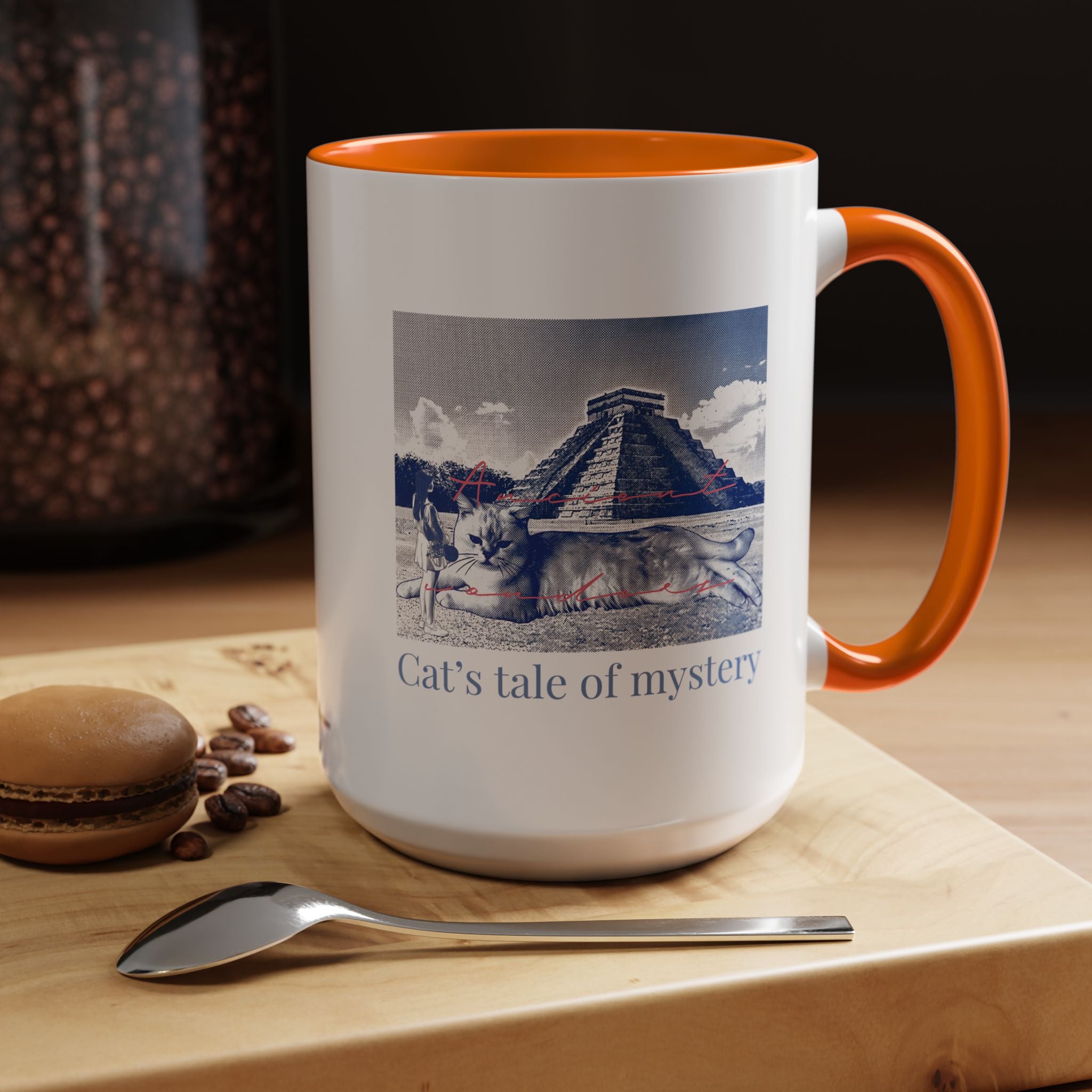Chichen Itza Cat Travel Mug - Mexico Landmark Coffee Cup for Cat Lovers