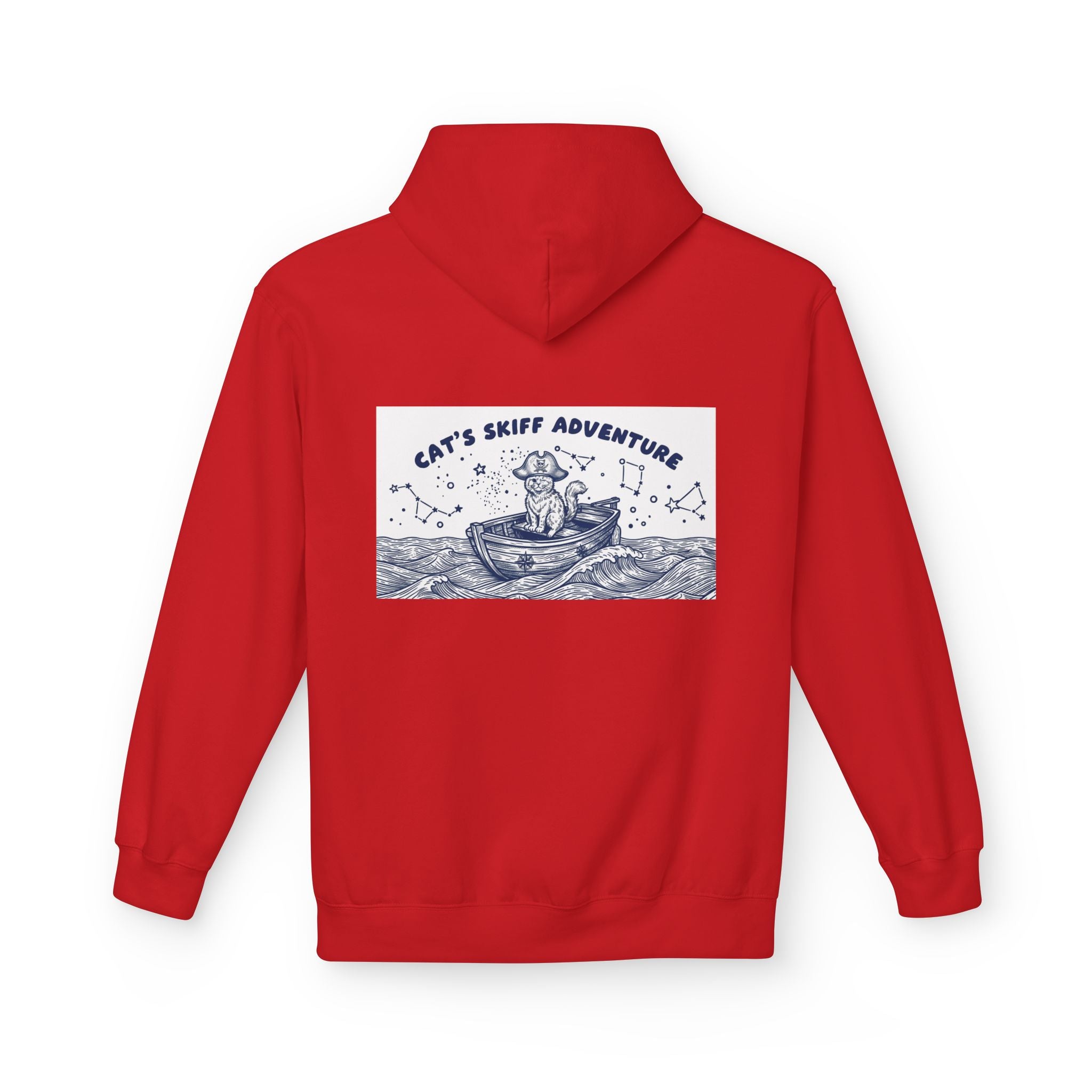 Cat's Skiff Adventure Hoodie | Vintage Ocean Nautical Graphic Sweatshirt