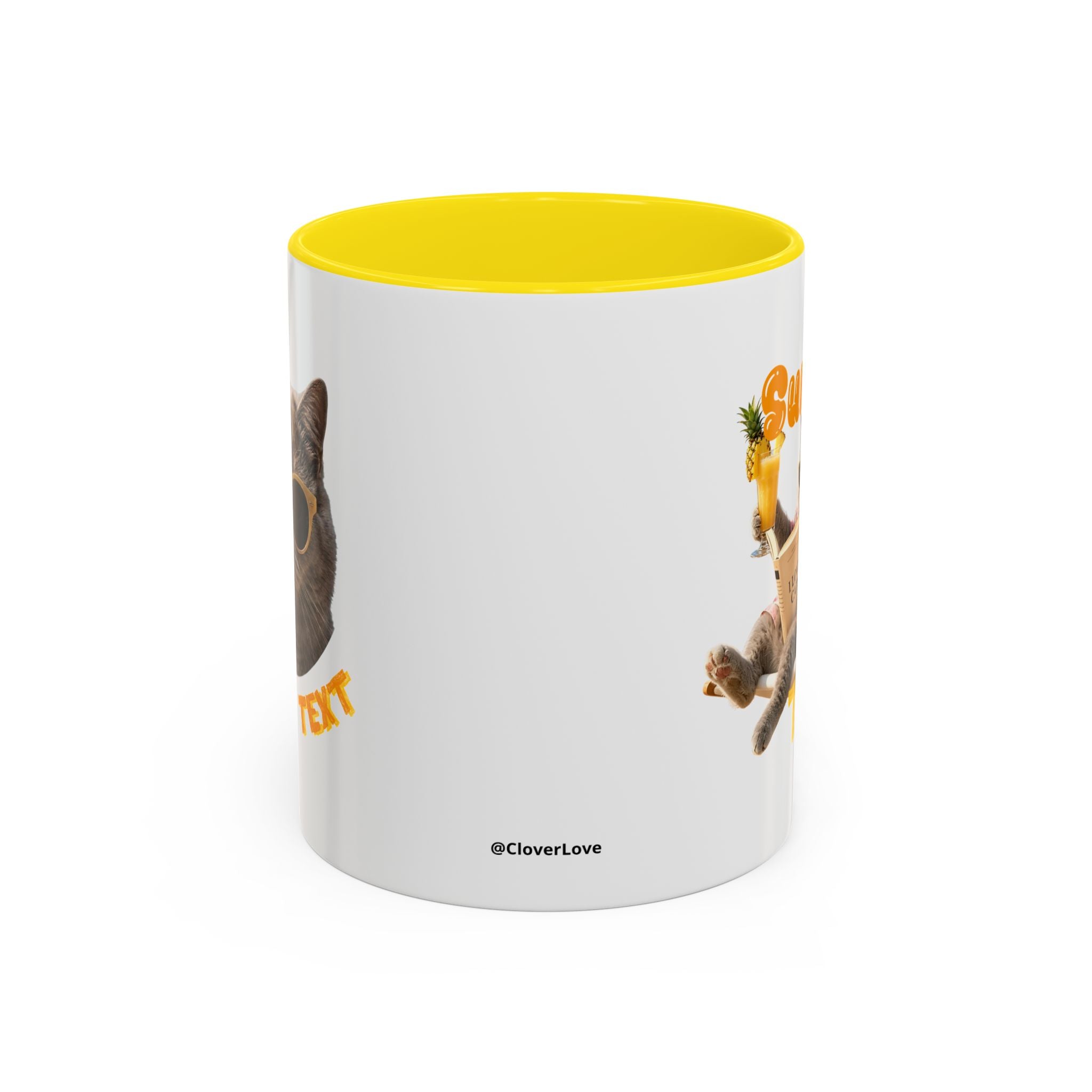 Lustige Katzen-Sommer-Tasse – Süße Strand-Kaffeetasse für Katzenliebhaber