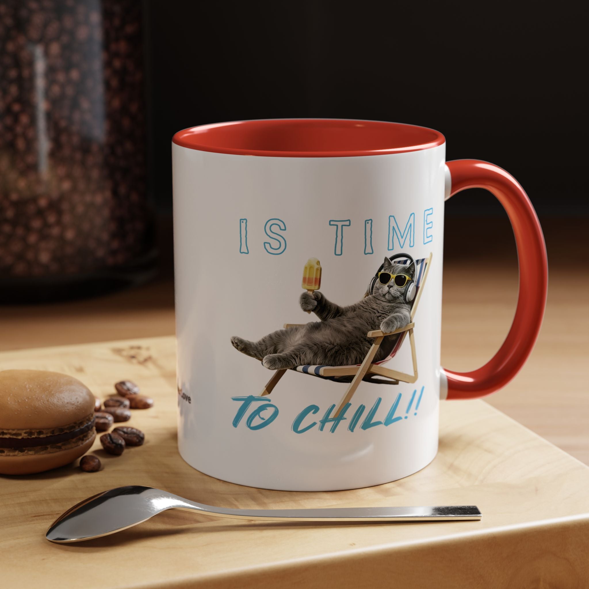 Chill Cat Summer Mug | Personalized Cat Photo Coffee Cup With Custom Text