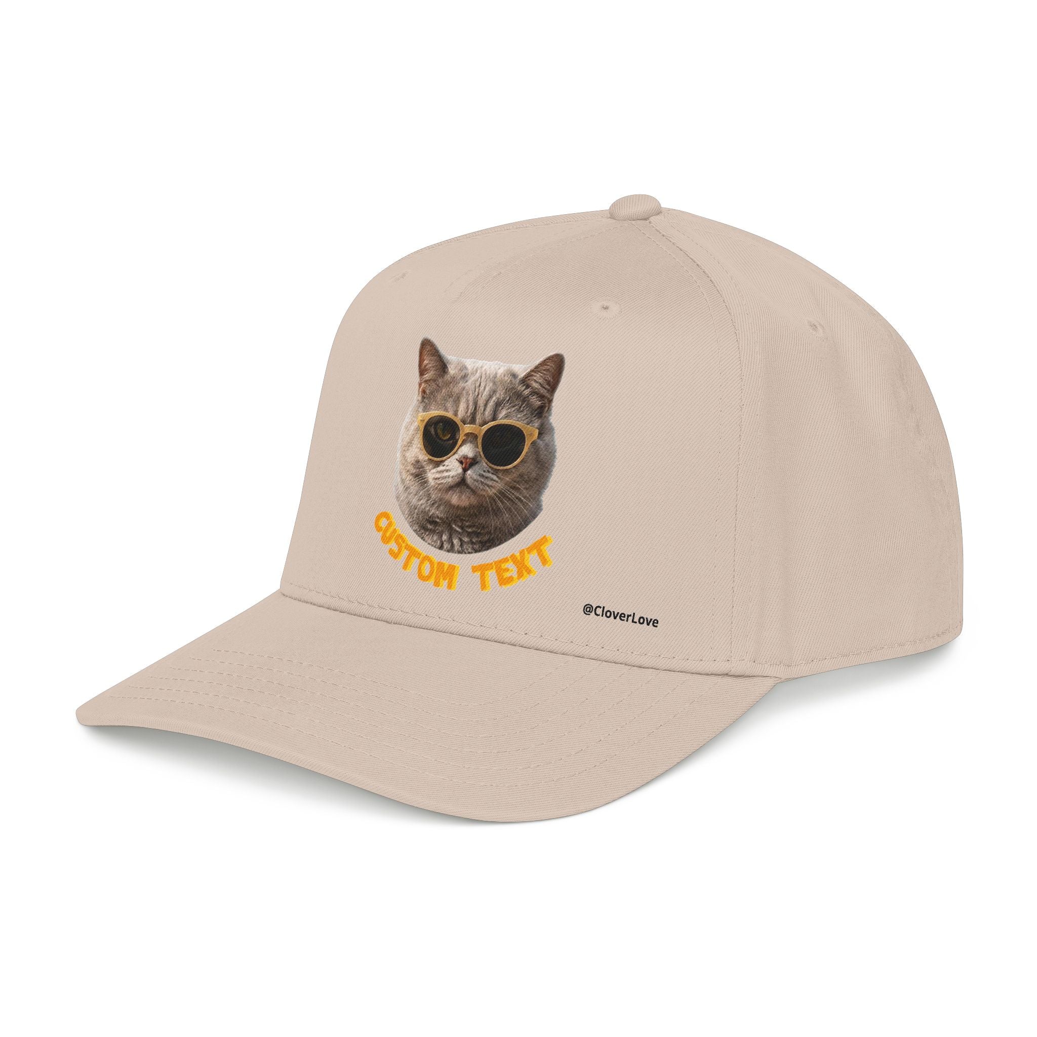 Custom Cat Baseball Cap, Personalized Summer Cat Hat with Sunglasses, Cute Pet Lover Gift