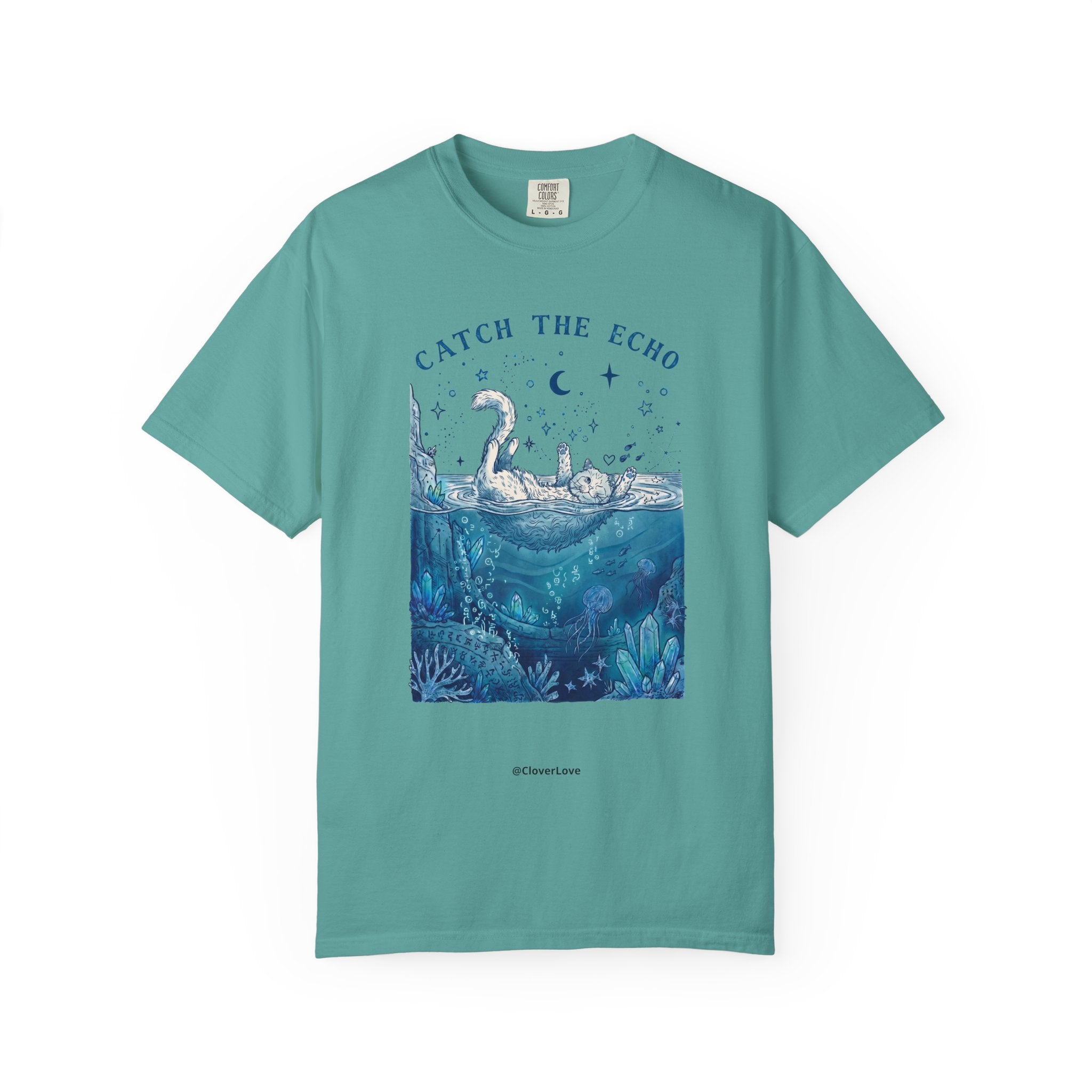 Catch The Echo Cat T-Shirt - Vintage Fantasy Animal Shirt for Cat Lovers