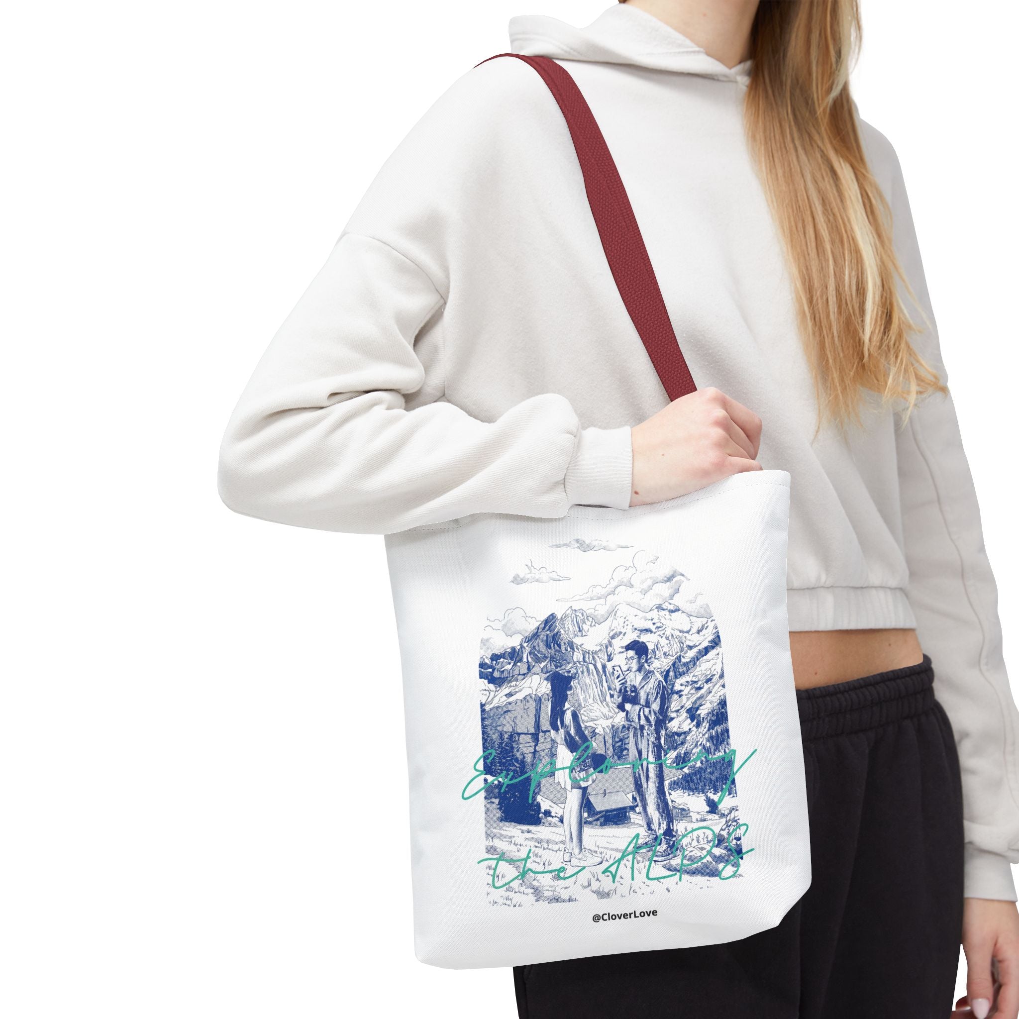 Travel Adventure Tote Bag | Vintage Mountain Explorer Canvas Bag