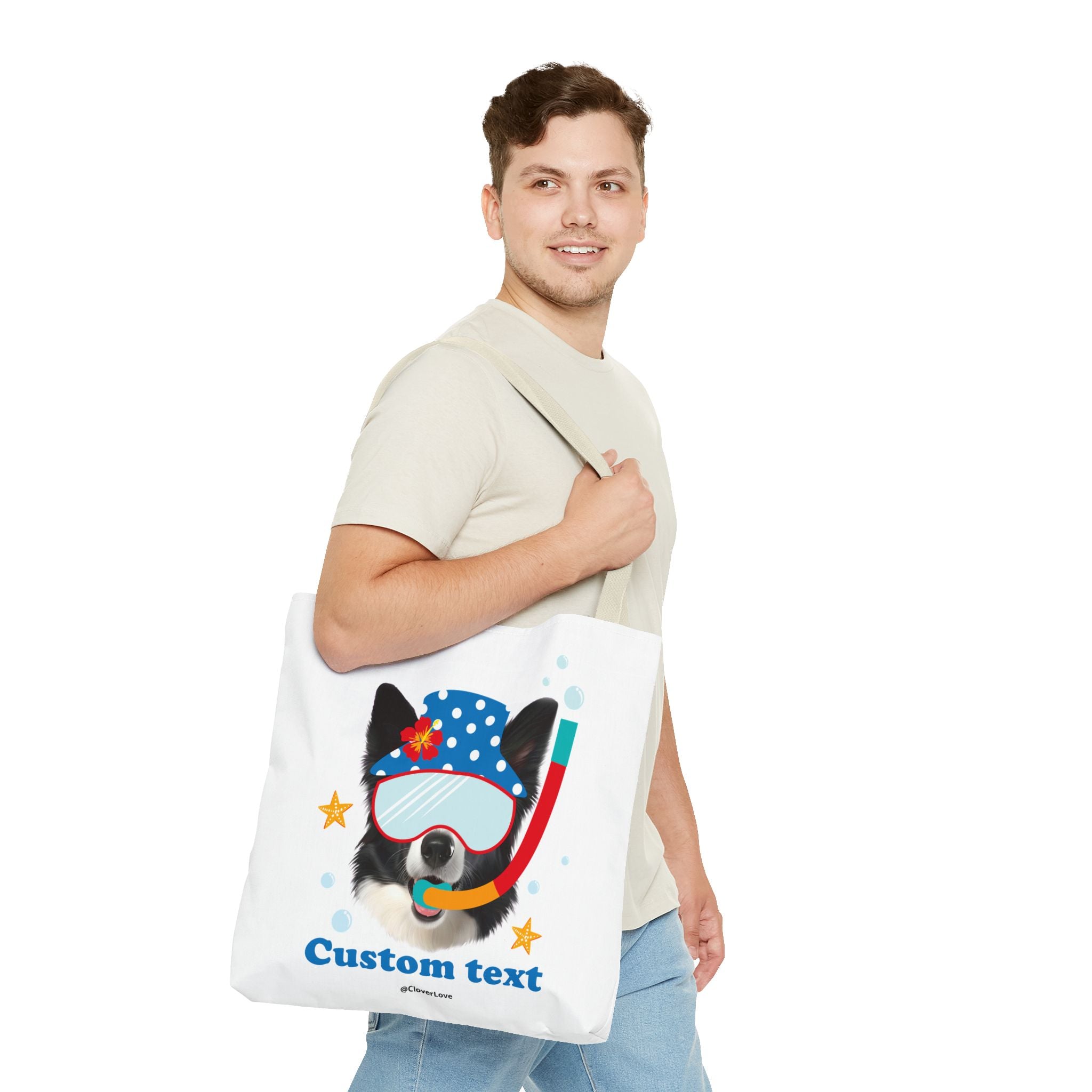 Custom Dog Tote Bag | Personalized Pet Photo Summer Canvas Bag