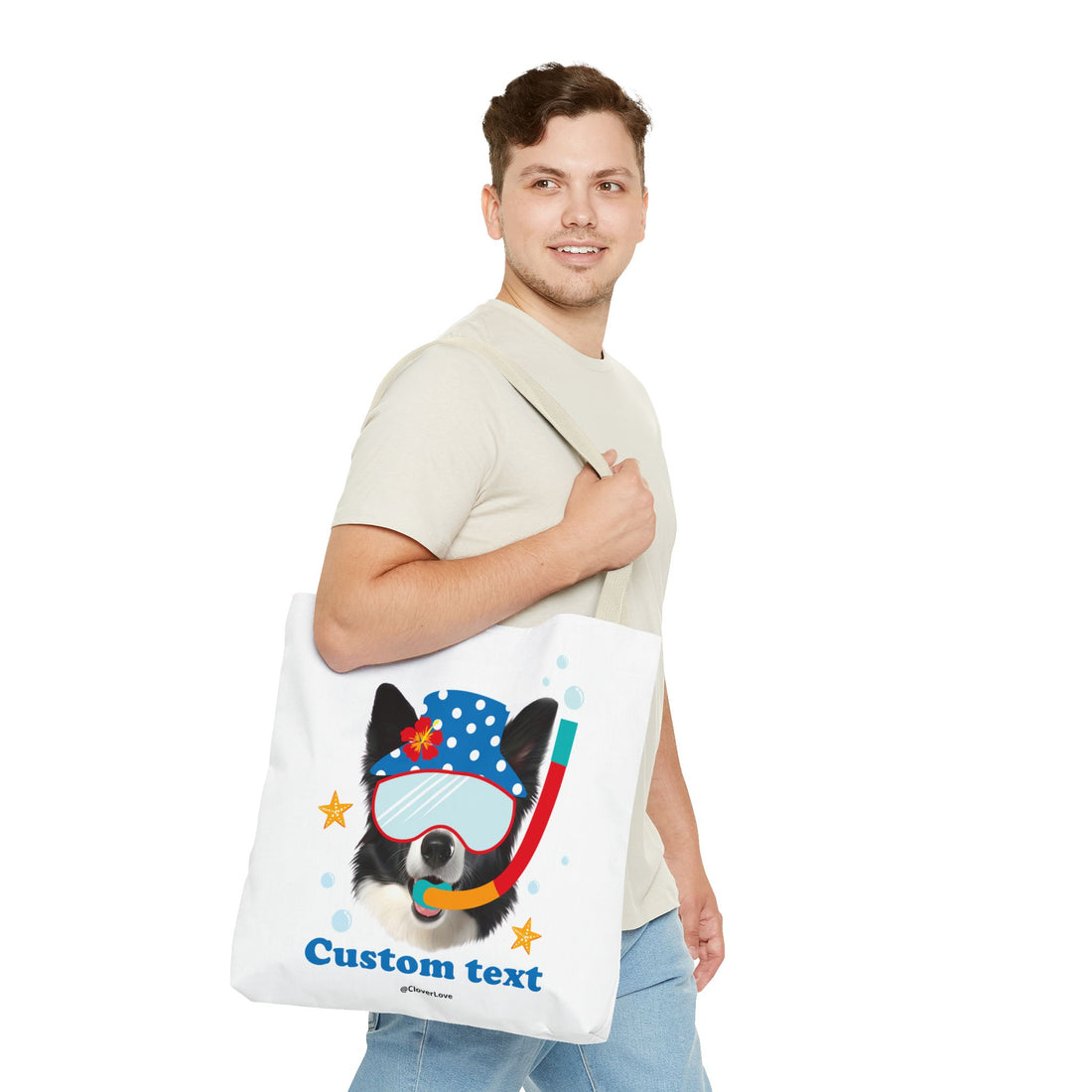 Custom Dog Tote Bag | Personalized Pet Photo Summer Canvas Bag