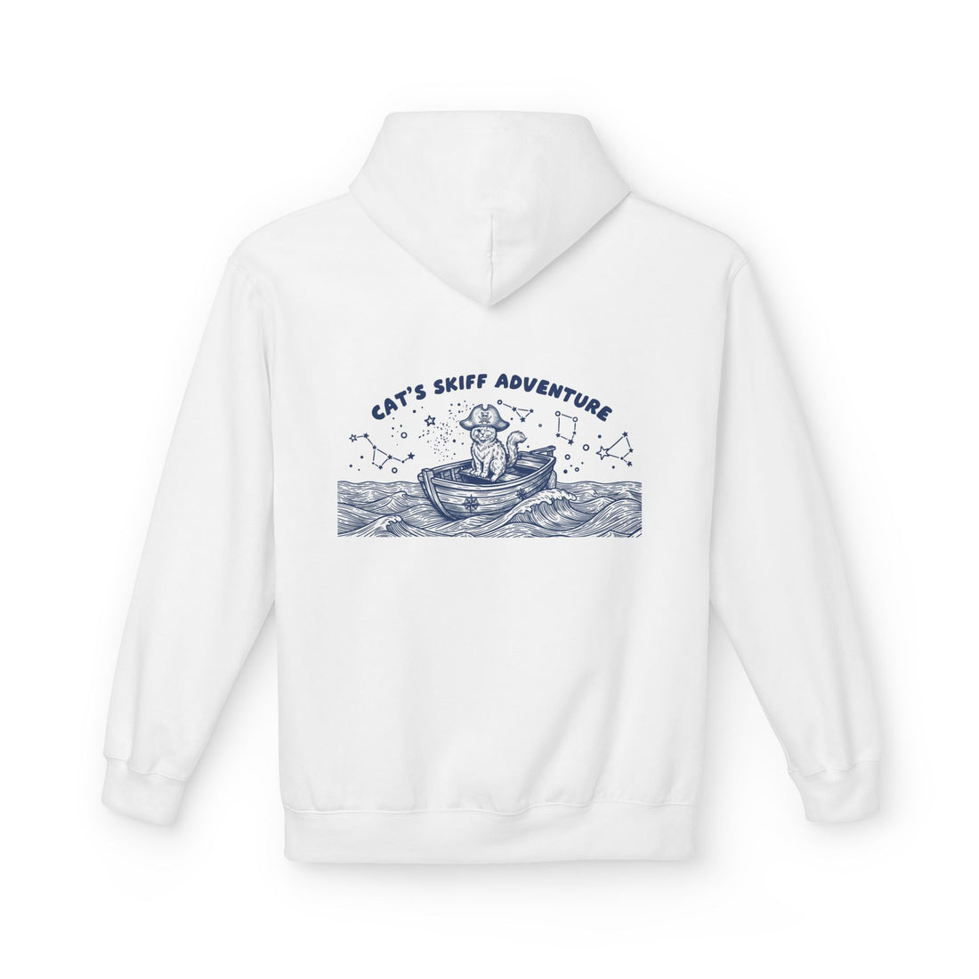 Cat's Skiff Adventure Hoodie | Vintage Ocean Nautical Graphic Sweatshirt