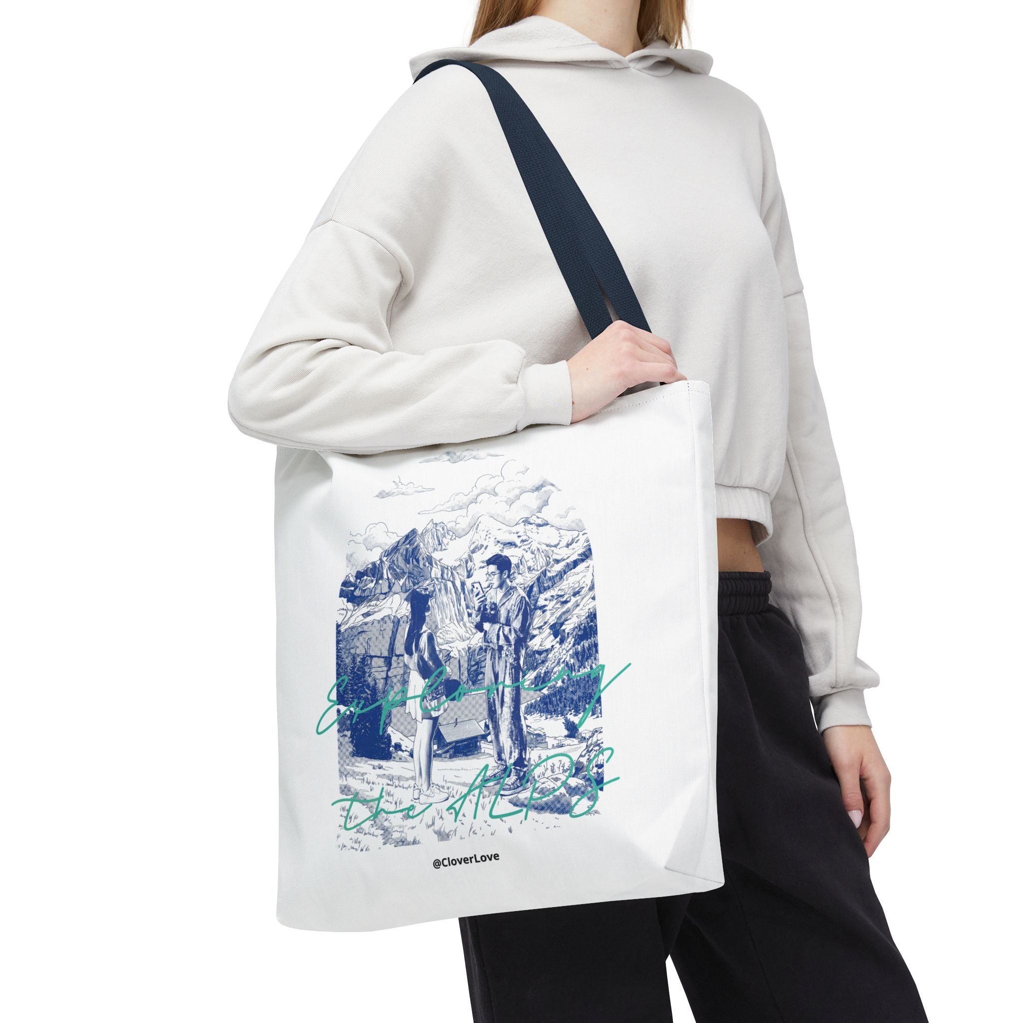 Travel Adventure Tote Bag | Vintage Mountain Explorer Canvas Bag