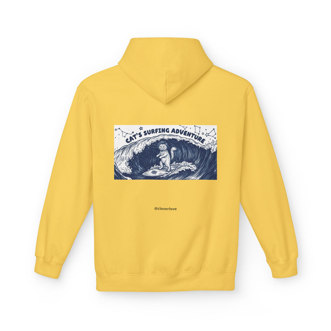 Katzen-Surf-Abenteuer Hoodie | Vintage Meeres-Grafik Sweatshirt