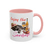 Summer Sunbathing Cat Mug | Personalized Cat Coffee Cup With Custom Text