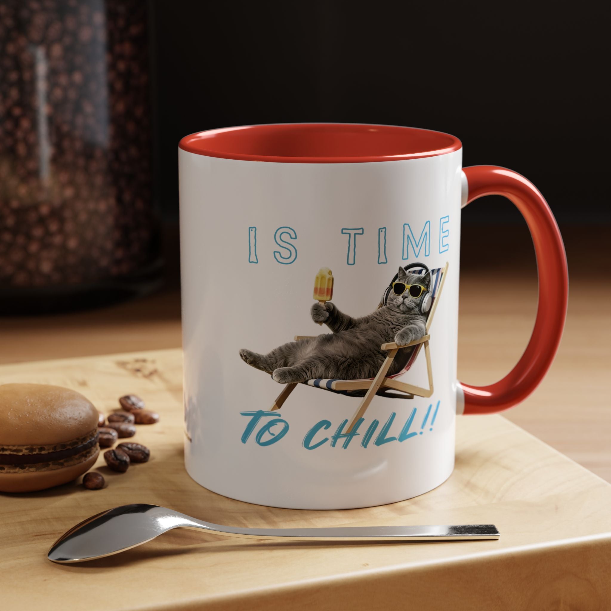 Chill Cat Sommerbecher | Personalisierte Katzenfoto-Kaffeetasse mit individuellem Text