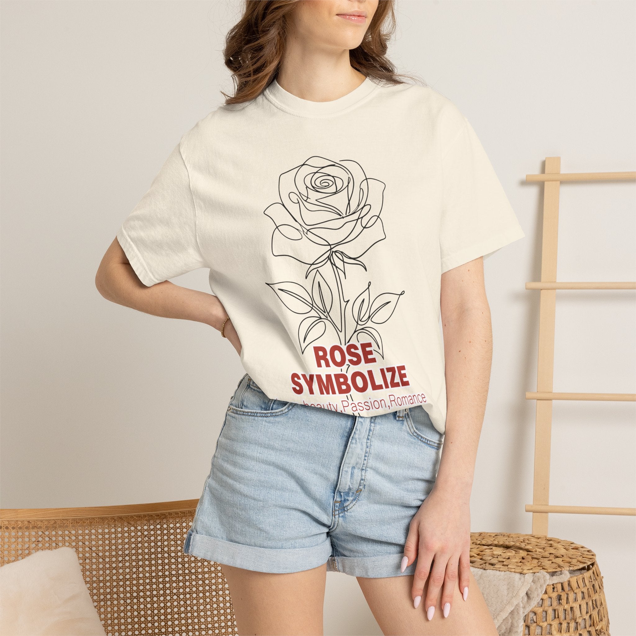 Rose Flower T-Shirt - Romantic Botanical Graphic Shirt for Flower Lovers