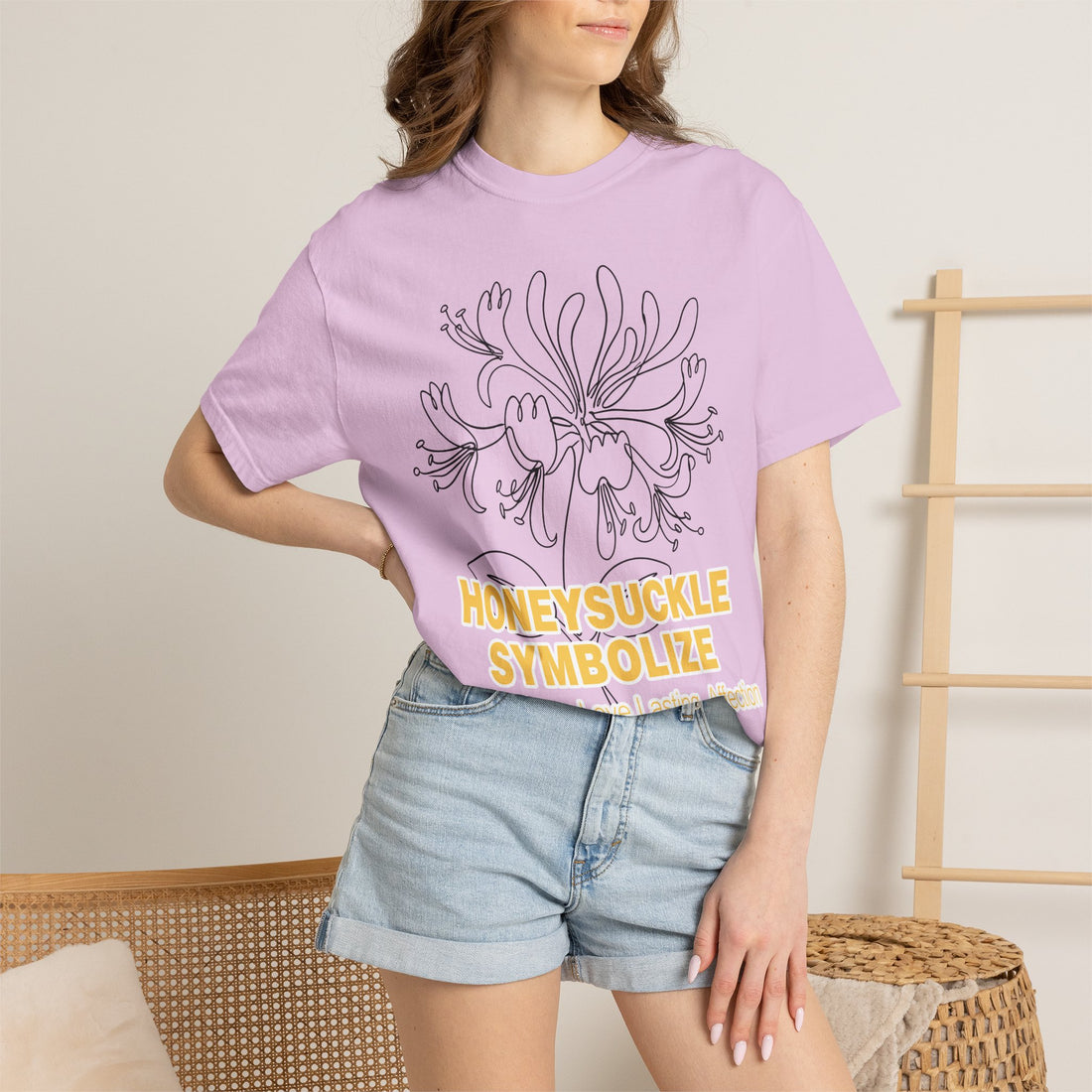 Honeysuckle Flower T-Shirt - Botanical Graphic Shirt for Flower Lovers