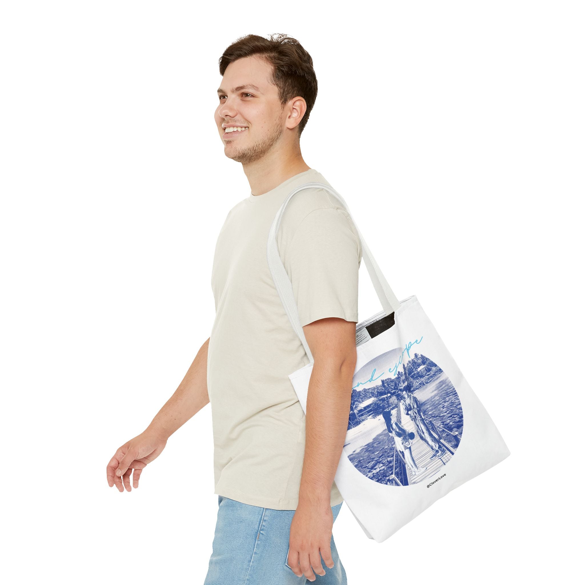 Island Escape Tote Bag | Vintage Beach Travel Canvas Bag