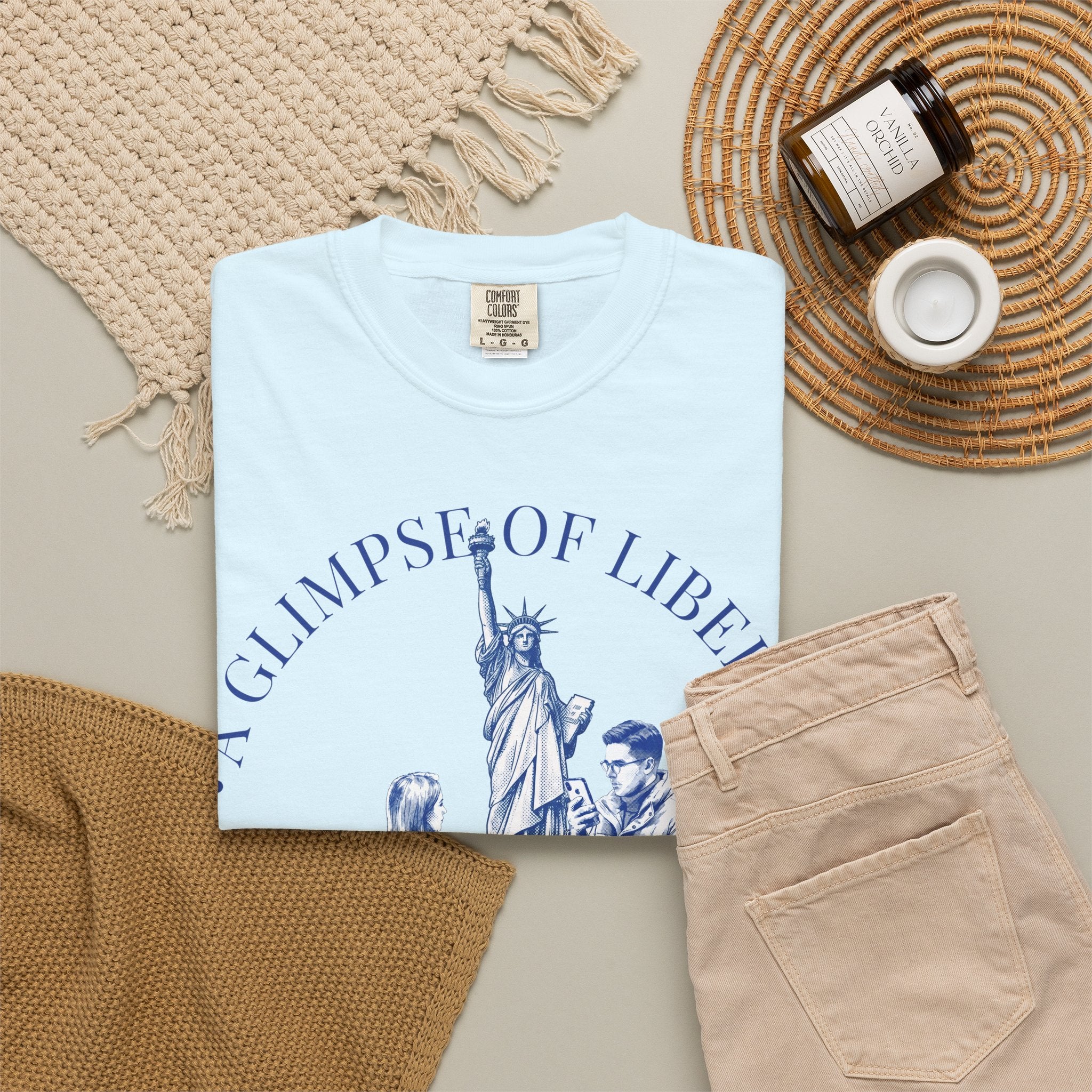 Custom Statue of Liberty Travel Memory T-Shirt - Couple Vacation Gift