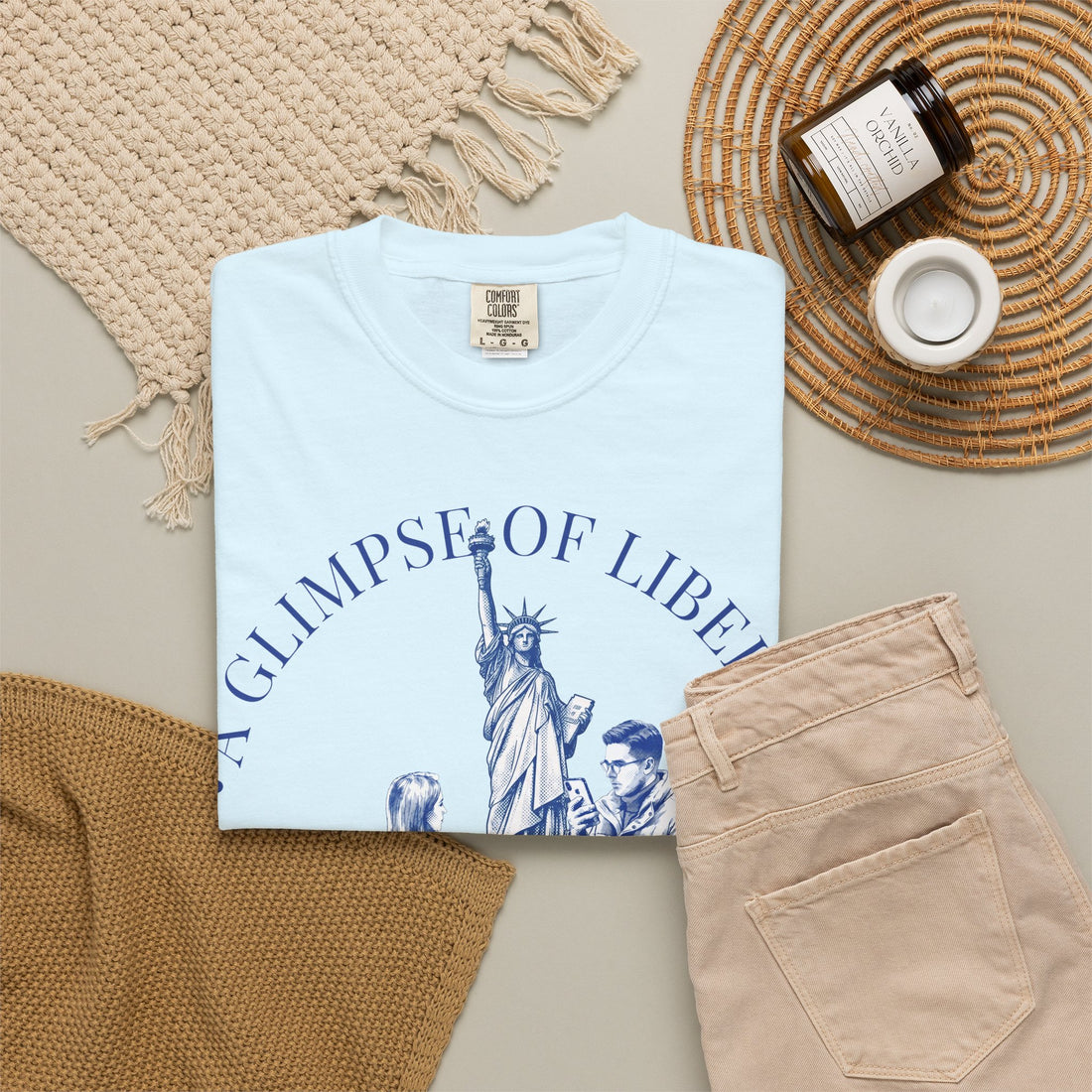Custom Statue of Liberty Travel Memory T-Shirt - Couple Vacation Gift