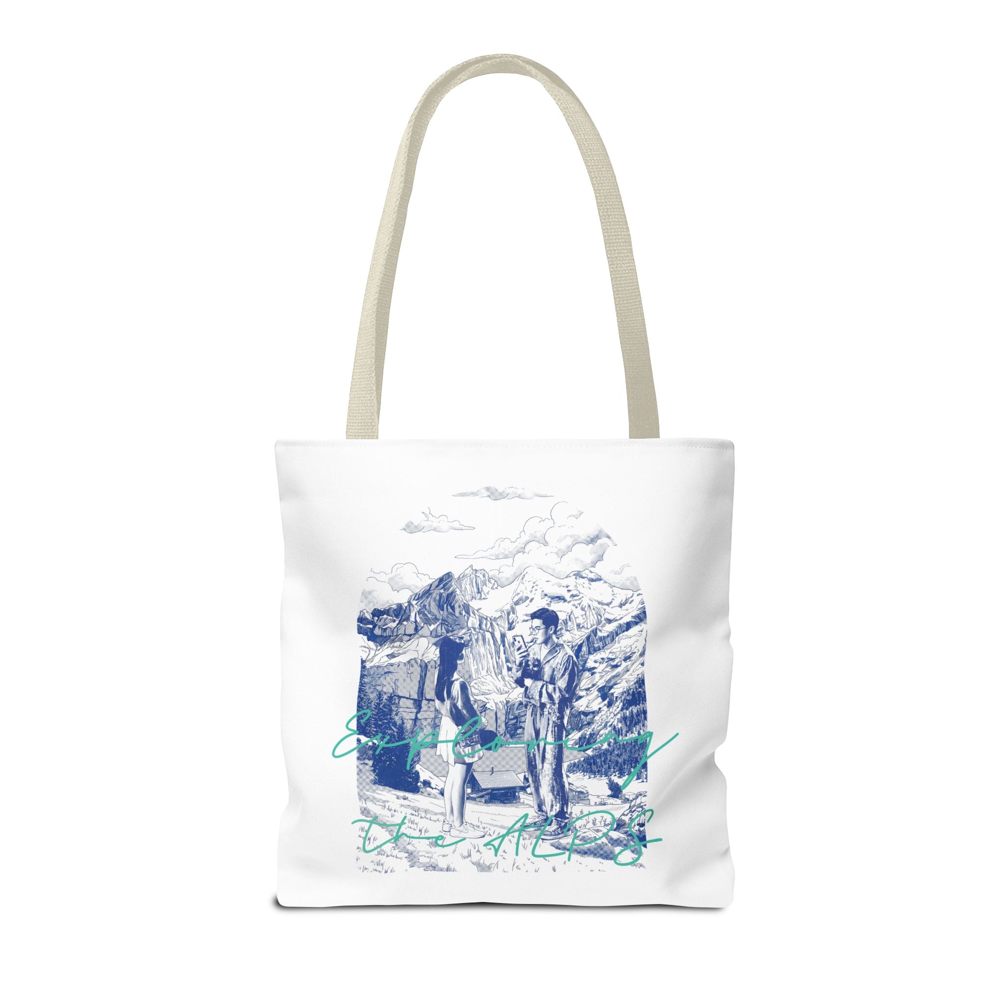 Travel Adventure Tote Bag | Vintage Mountain Explorer Canvas Bag