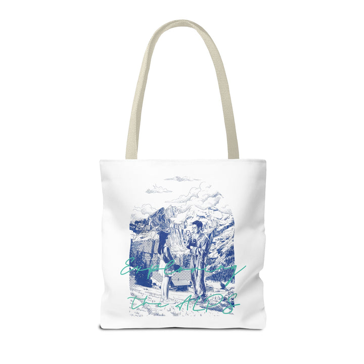 Travel Adventure Tote Bag | Vintage Mountain Explorer Canvas Bag