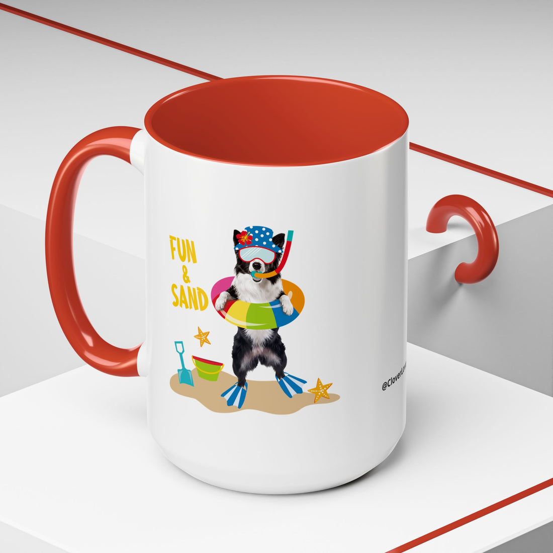 Summer Diving Dog Mug | Personalized Dog Photo Coffee Cup With Custom Text