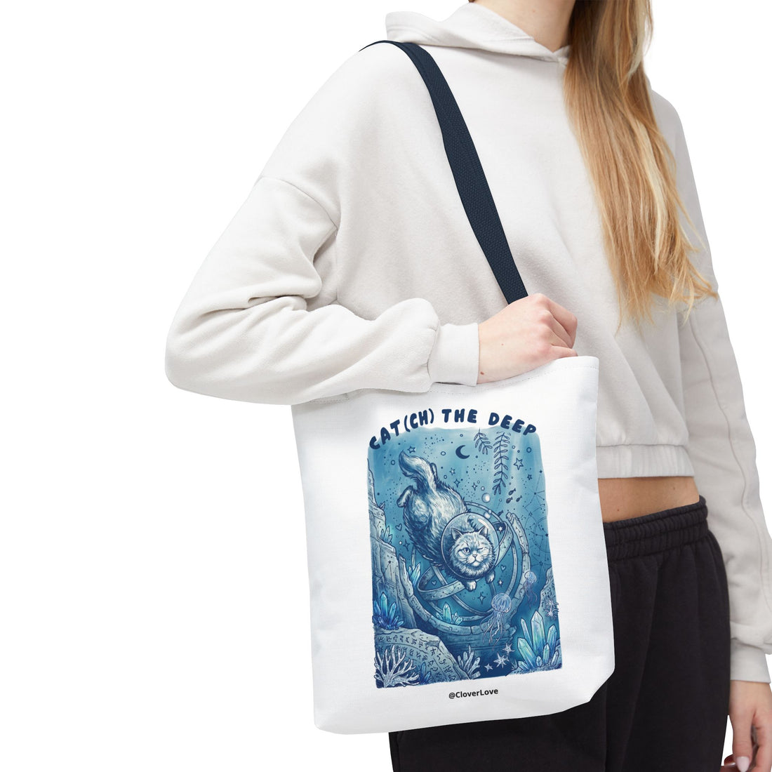 Cat Deep Sea Adventure Tote Bag | Vintage Ocean Explorer Canvas Bag