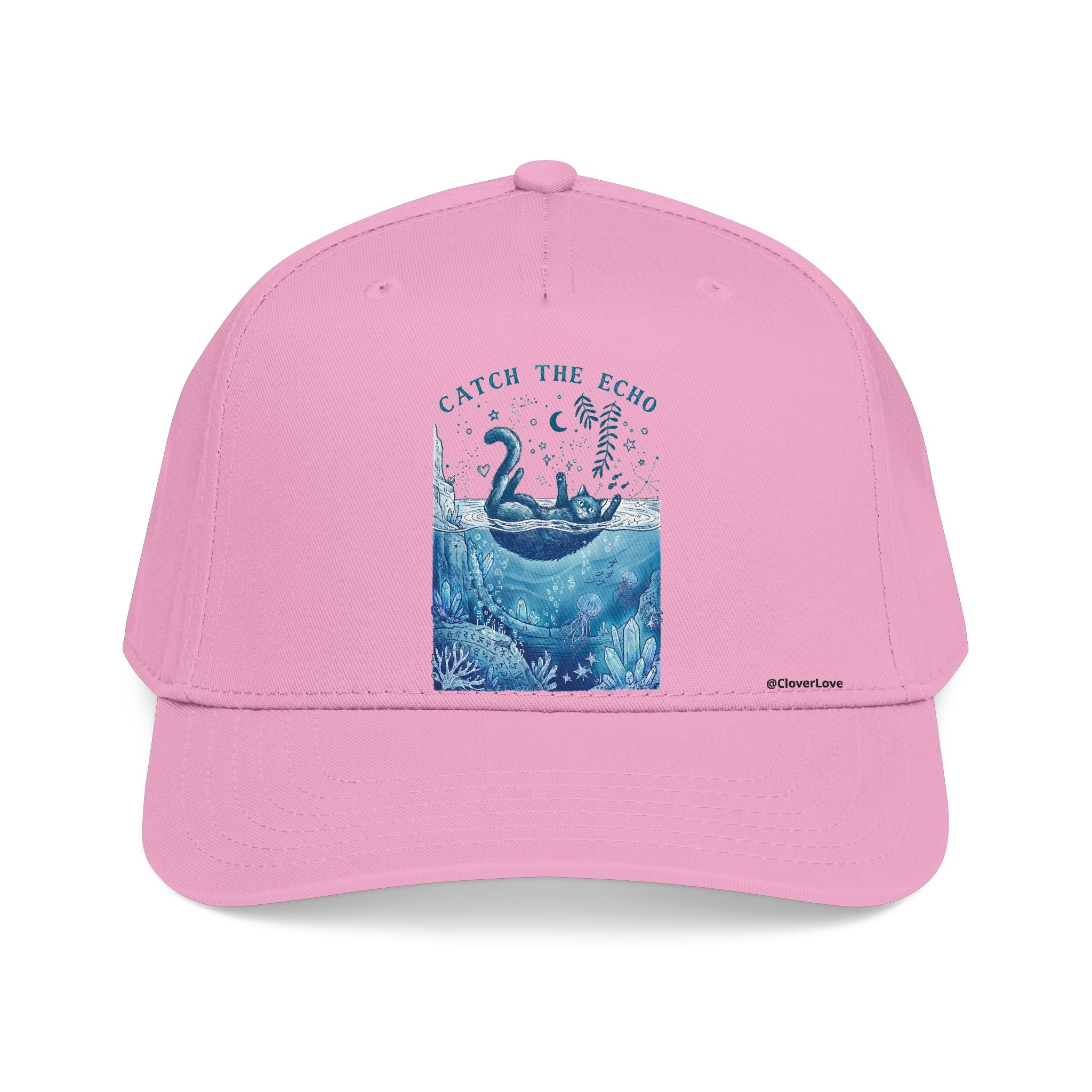 Ocean Cat Hat - Underwater Adventure Baseball Cap, Cute Cat Lover Gift, Marine Life Hat