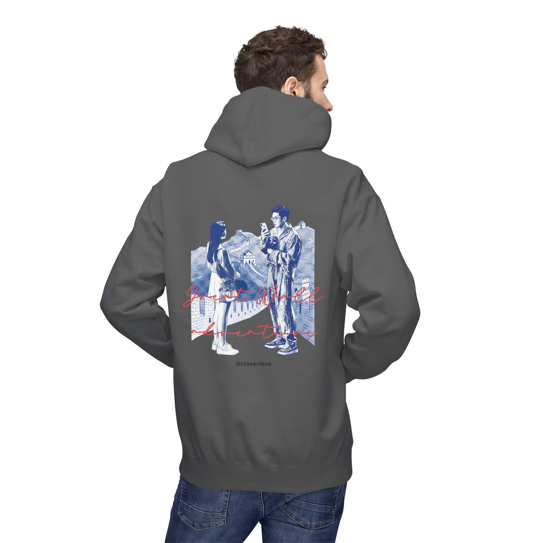 Abenteuer-Kapuzenpulli "Große Mauer" – Sommer-Fernweh-Sweatshirt