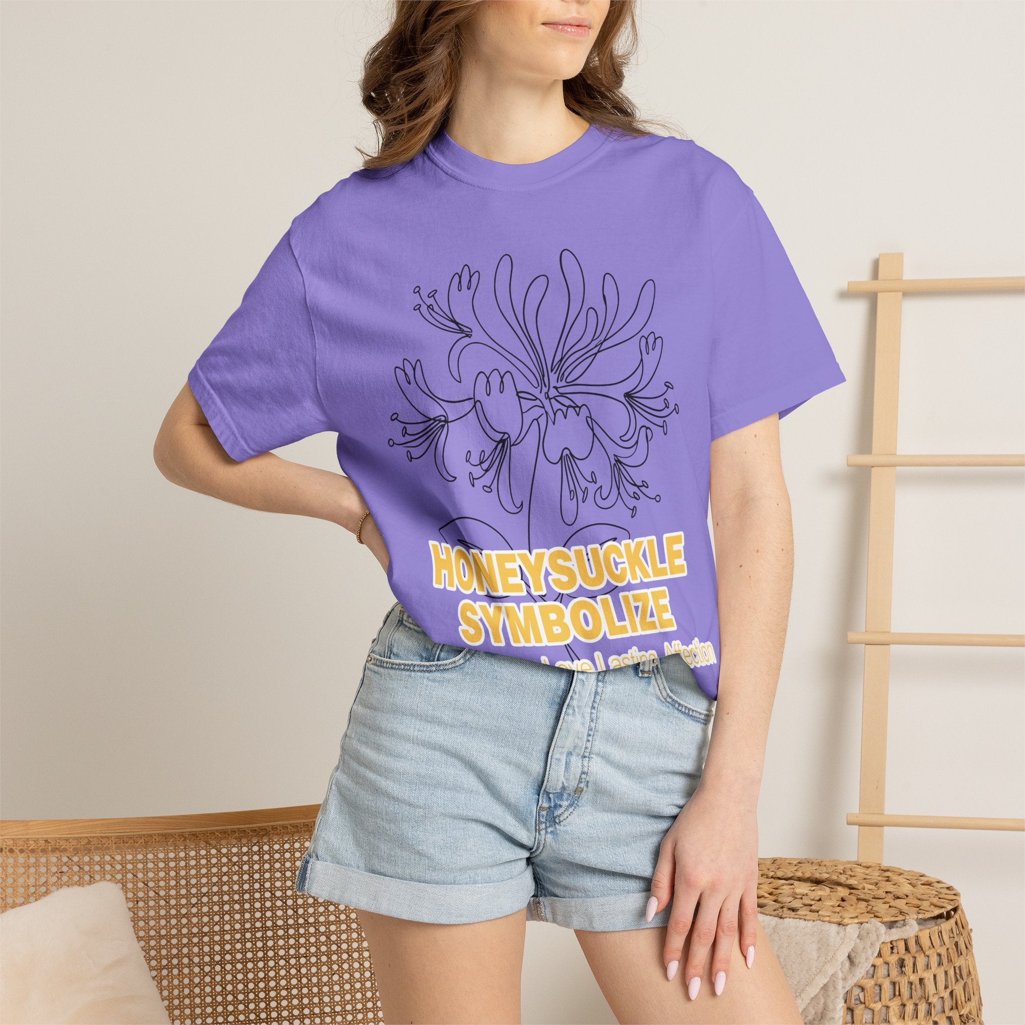 Honeysuckle Flower T-Shirt - Botanical Graphic Shirt for Flower Lovers