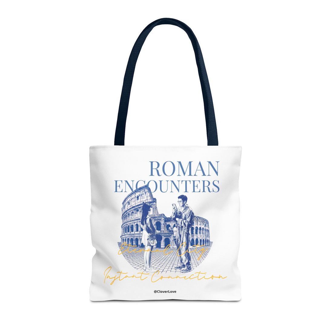 Roman Encounter Travel Tote Bag | Vintage Italy Rome Colosseum Canvas Tote Bag for Travel Lovers