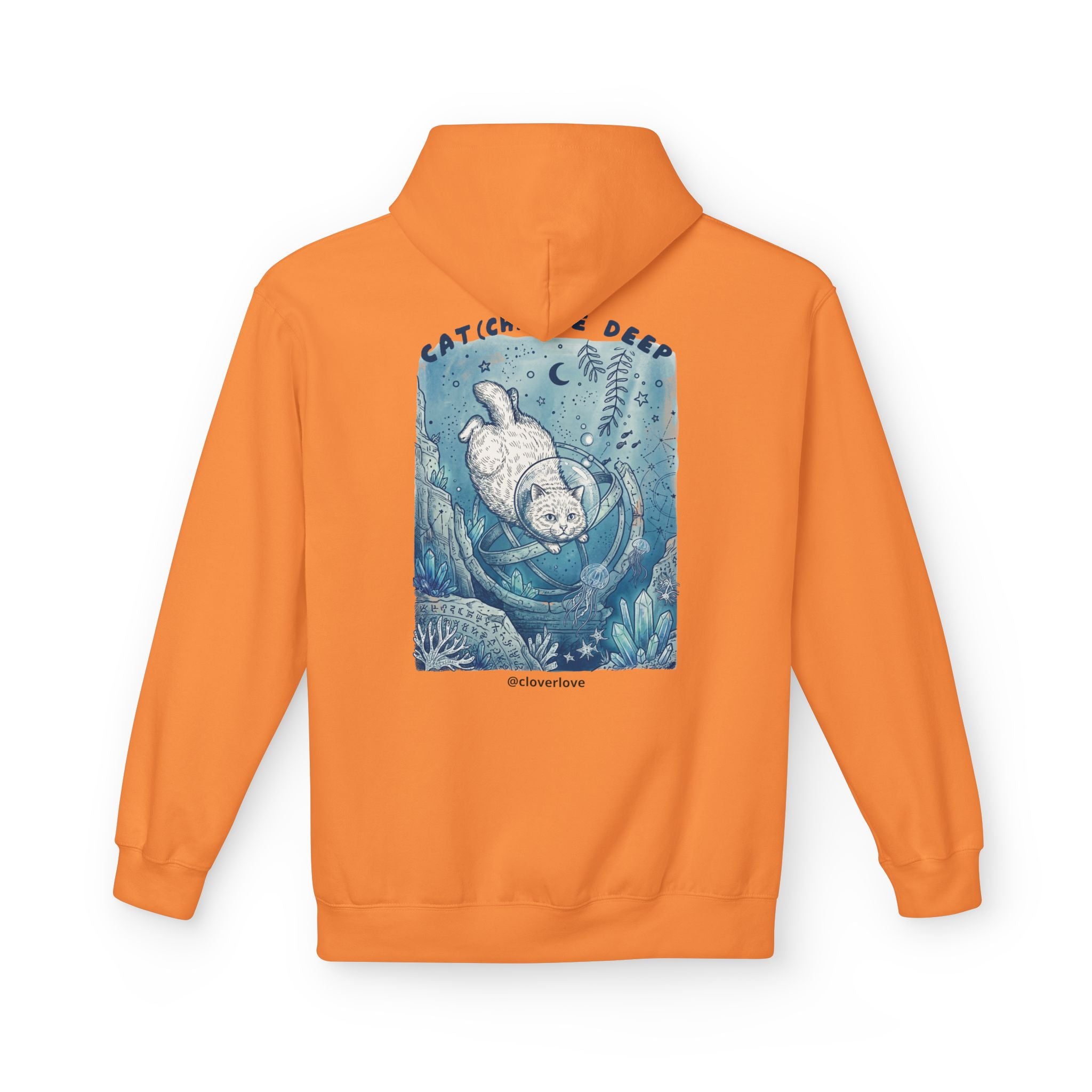 Katzen-Tiefseeabenteuer-Kapuzenpulli | Vintage Ozeanforscher Grafik-Sweatshirt
