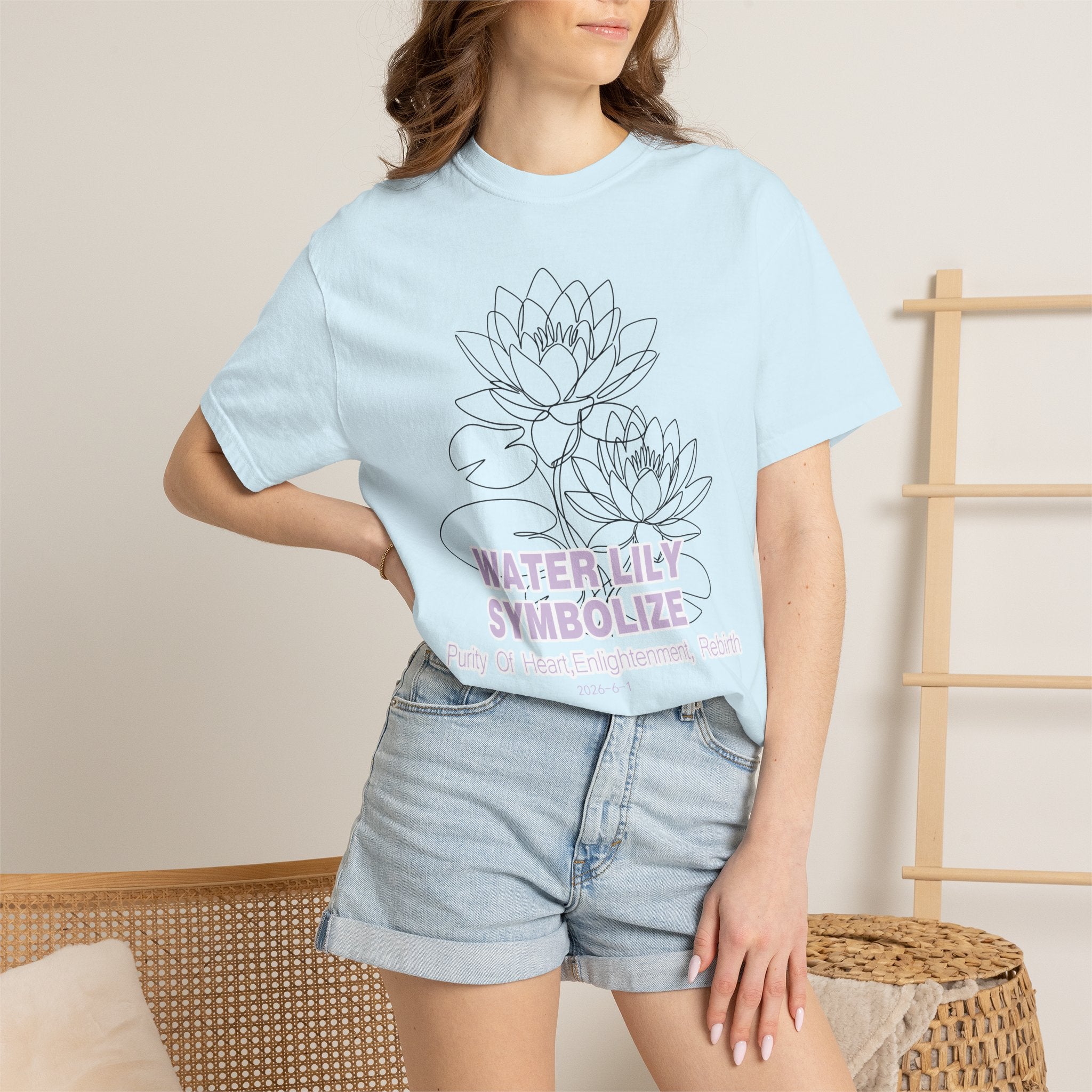 Water Lily Flower T-Shirt - Botanical Graphic Shirt for Flower Lovers
