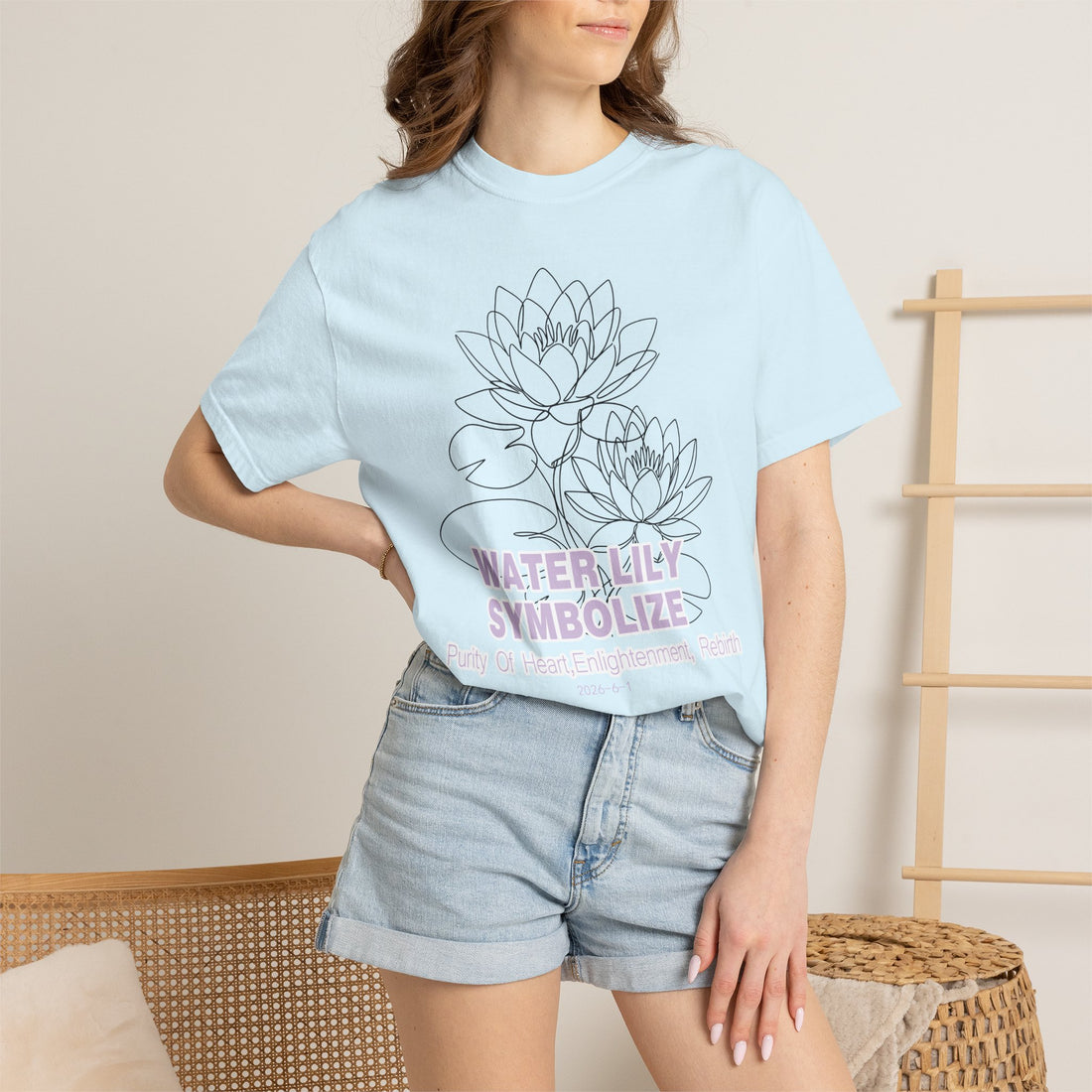 Water Lily Flower T-Shirt - Botanical Graphic Shirt for Flower Lovers