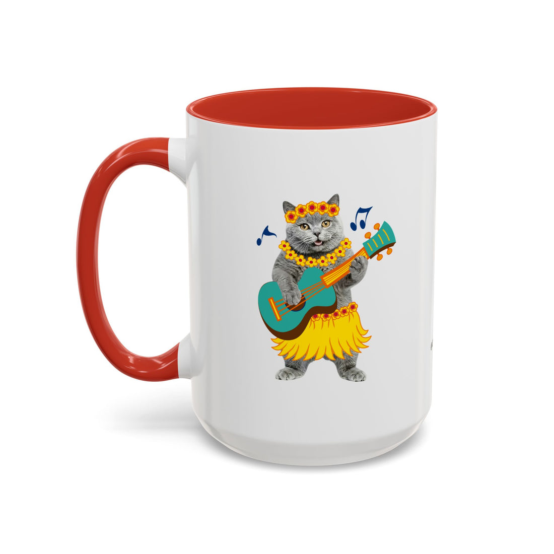 Tropical Summer Cat Mug | Personalized Pet Photo Coffee Cup With Custom Text