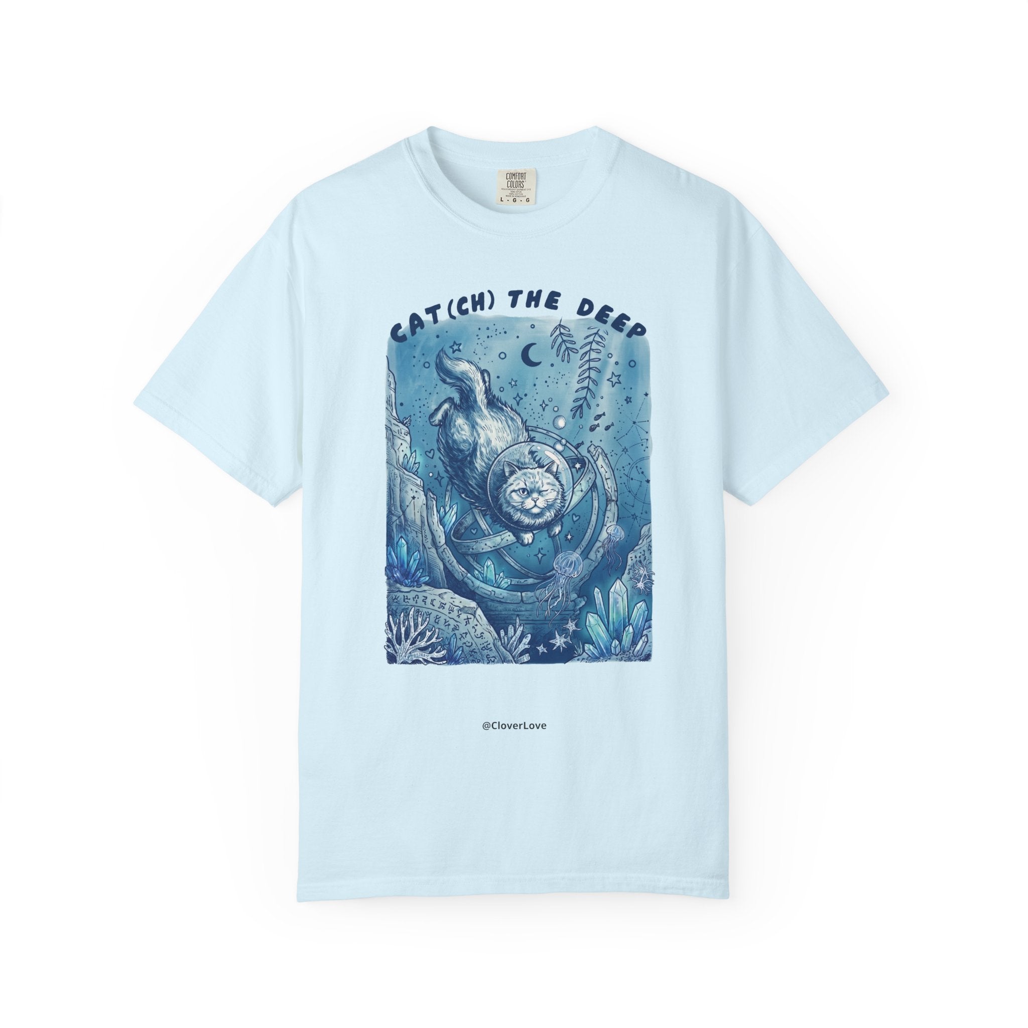 Cat(ch) The Deep Sea T-Shirt - Deep Ocean Fantasy Shirt for Cat Lovers