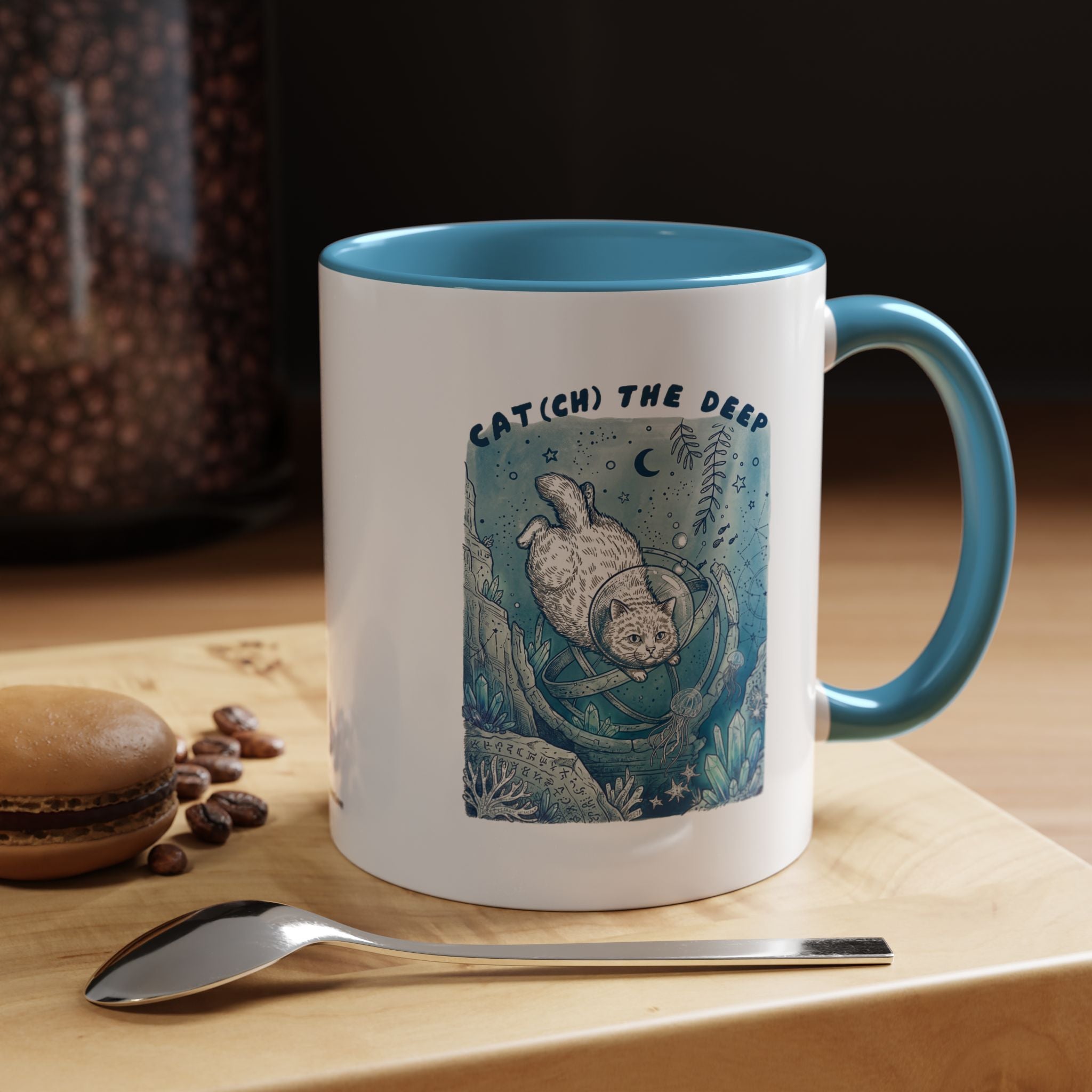 Cat's Deep Ocean Adventure Mug - Underwater Cat Lover Coffee Cup