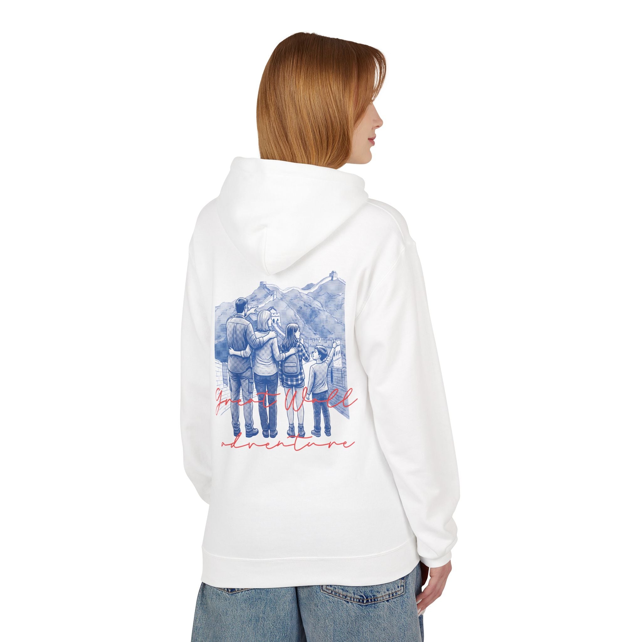 Great Wall Family Adventure Hoodie – Vintage Travel Landmark Graphic Pullover Sweatshirt