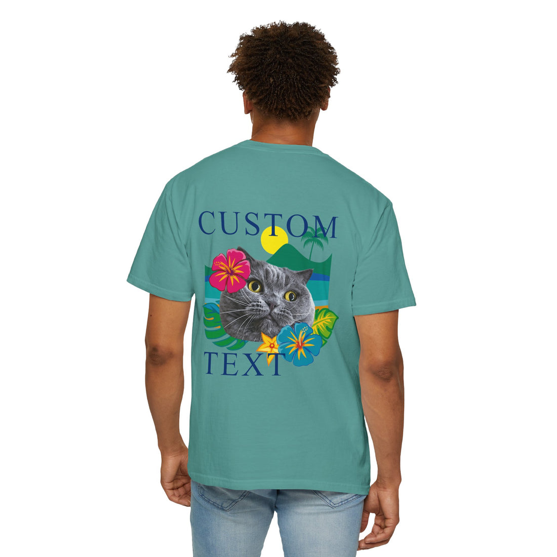 Custom Pet Summer T-Shirt -Tropical Vacation Style Pet Lover Gift