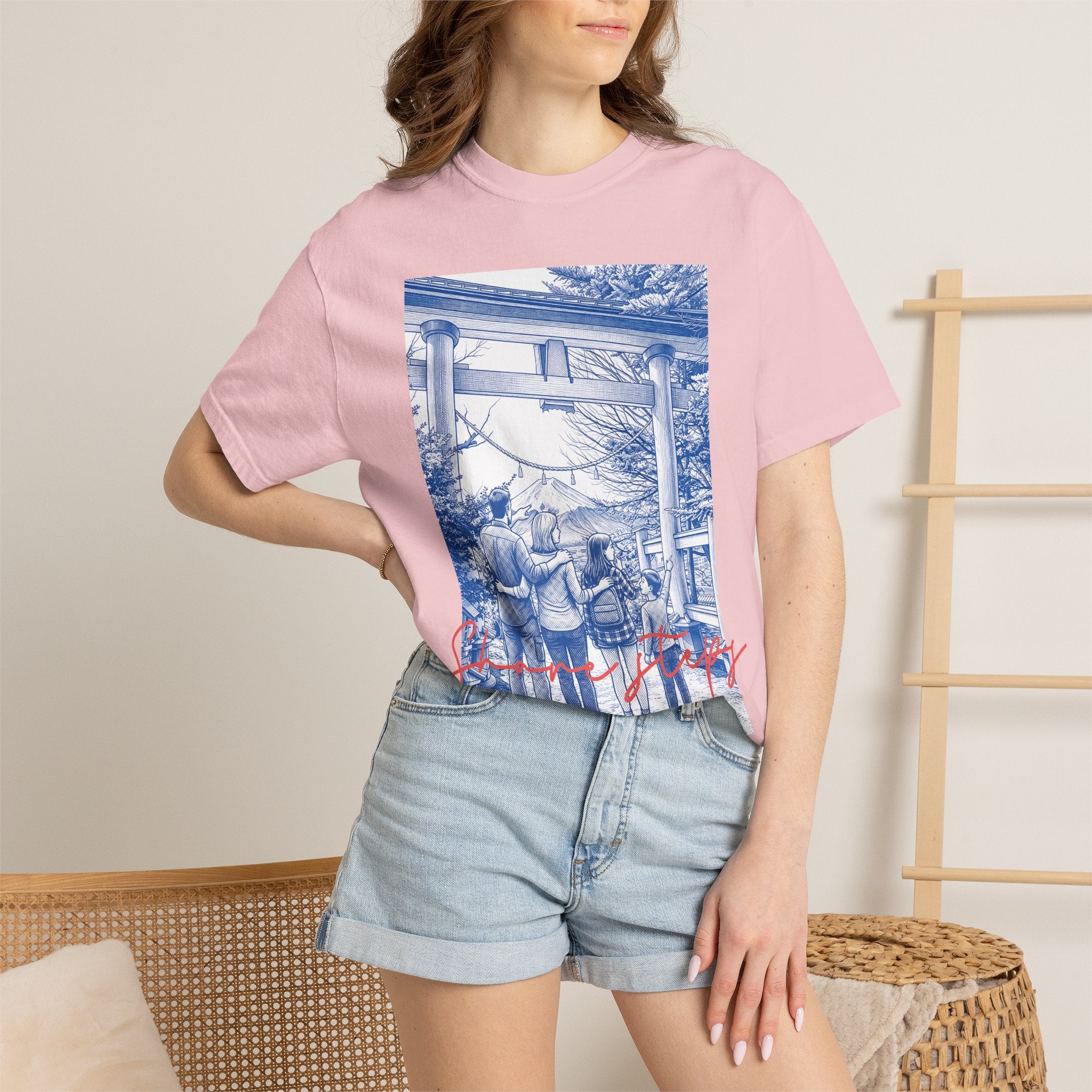 Custom Japan Landmark T-Shirt - Vintage Shrine Adventure Tee, Travel Lover Gift