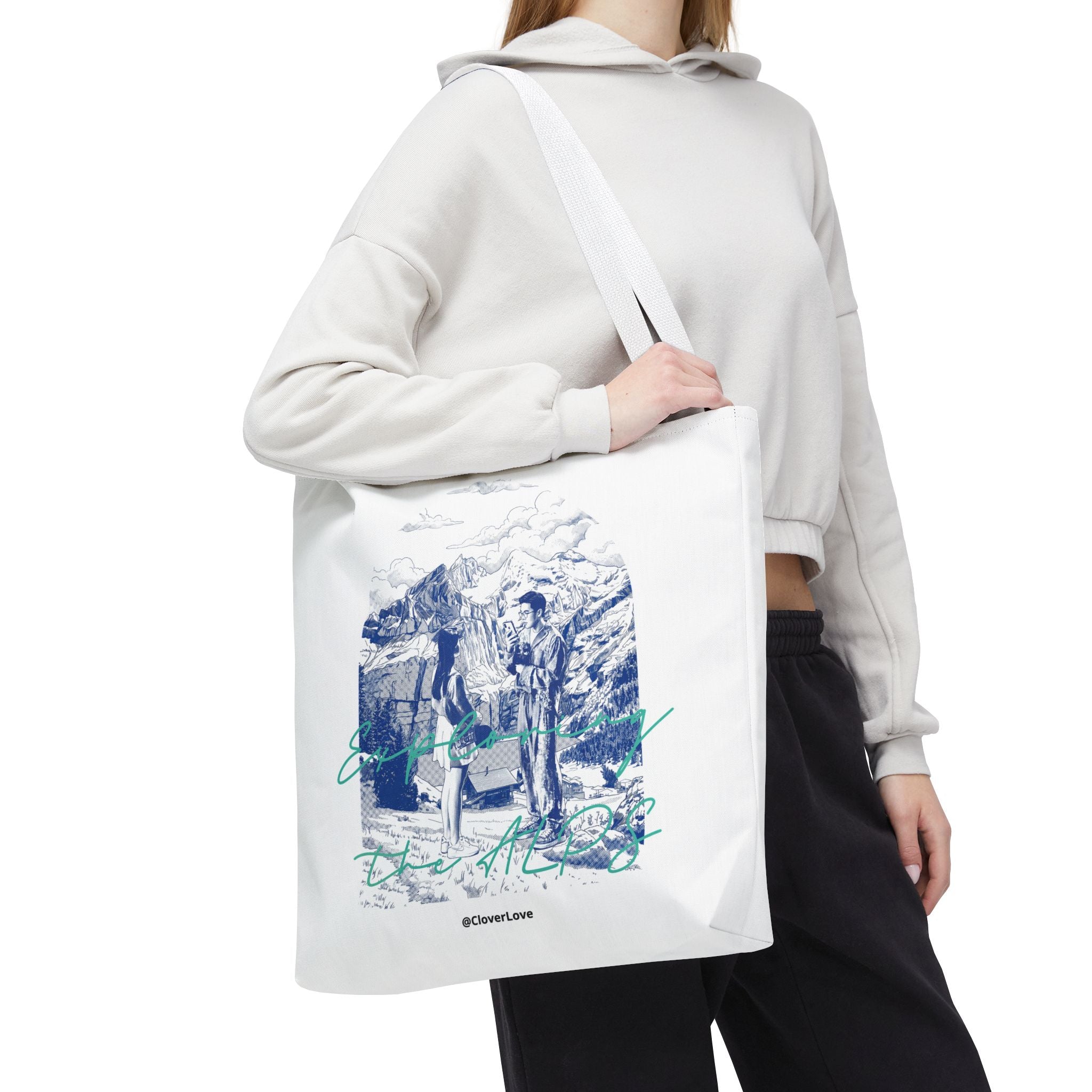 Travel Adventure Tote Bag | Vintage Mountain Explorer Canvas Bag