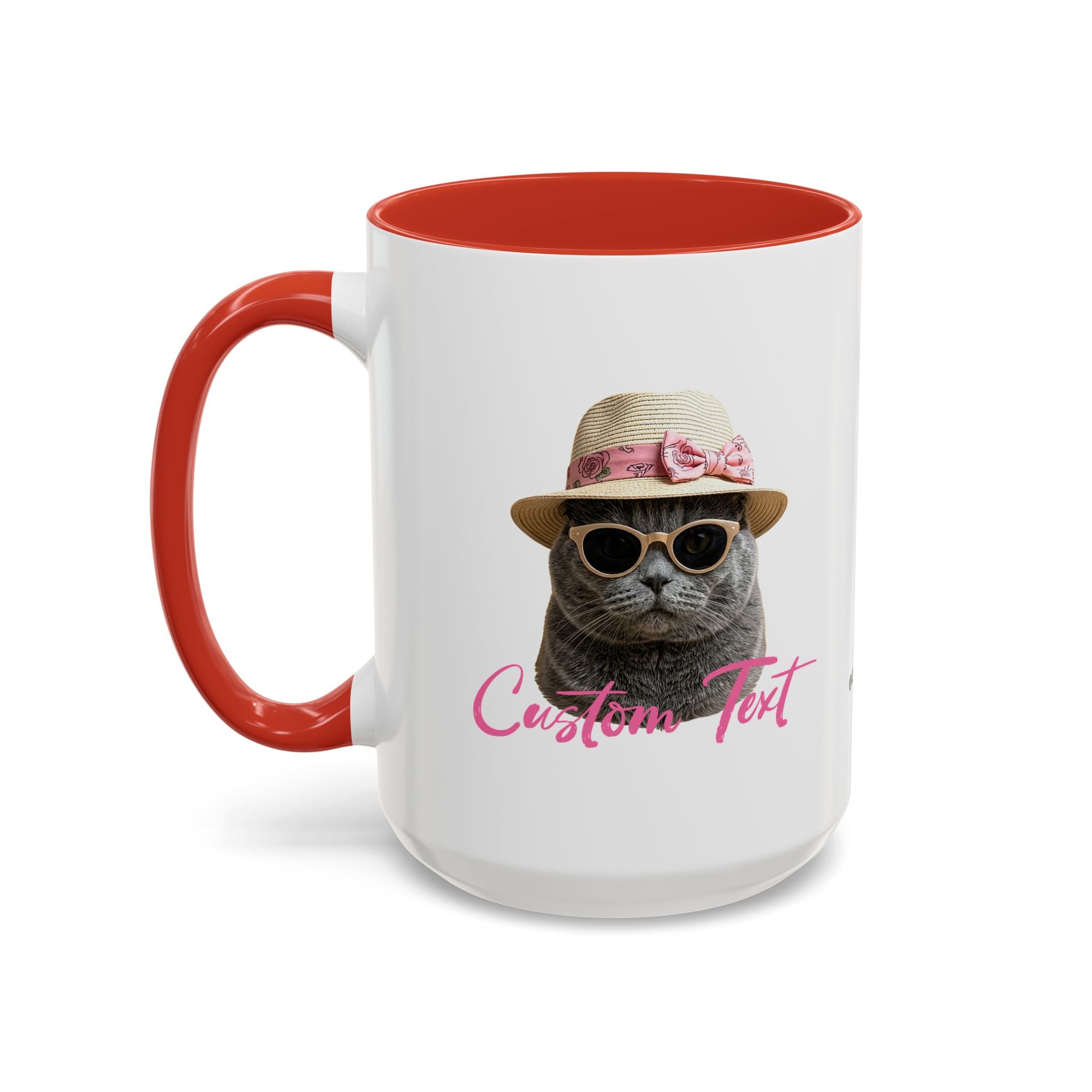 Summer Sunbathing Cat Mug | Personalized Cat Coffee Cup With Custom Text