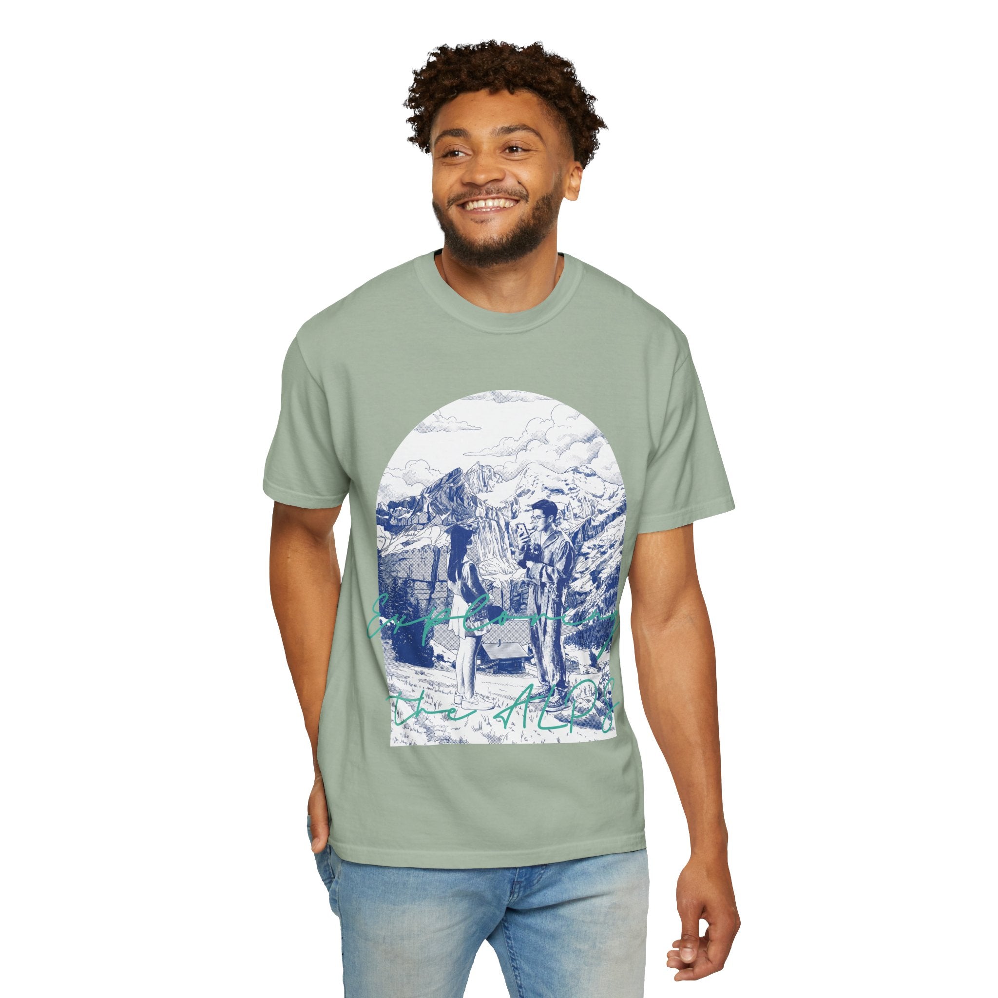 Custom Travel Landmark T-Shirt - Vintage Mountain Adventure Tee, Unique Travel Gift