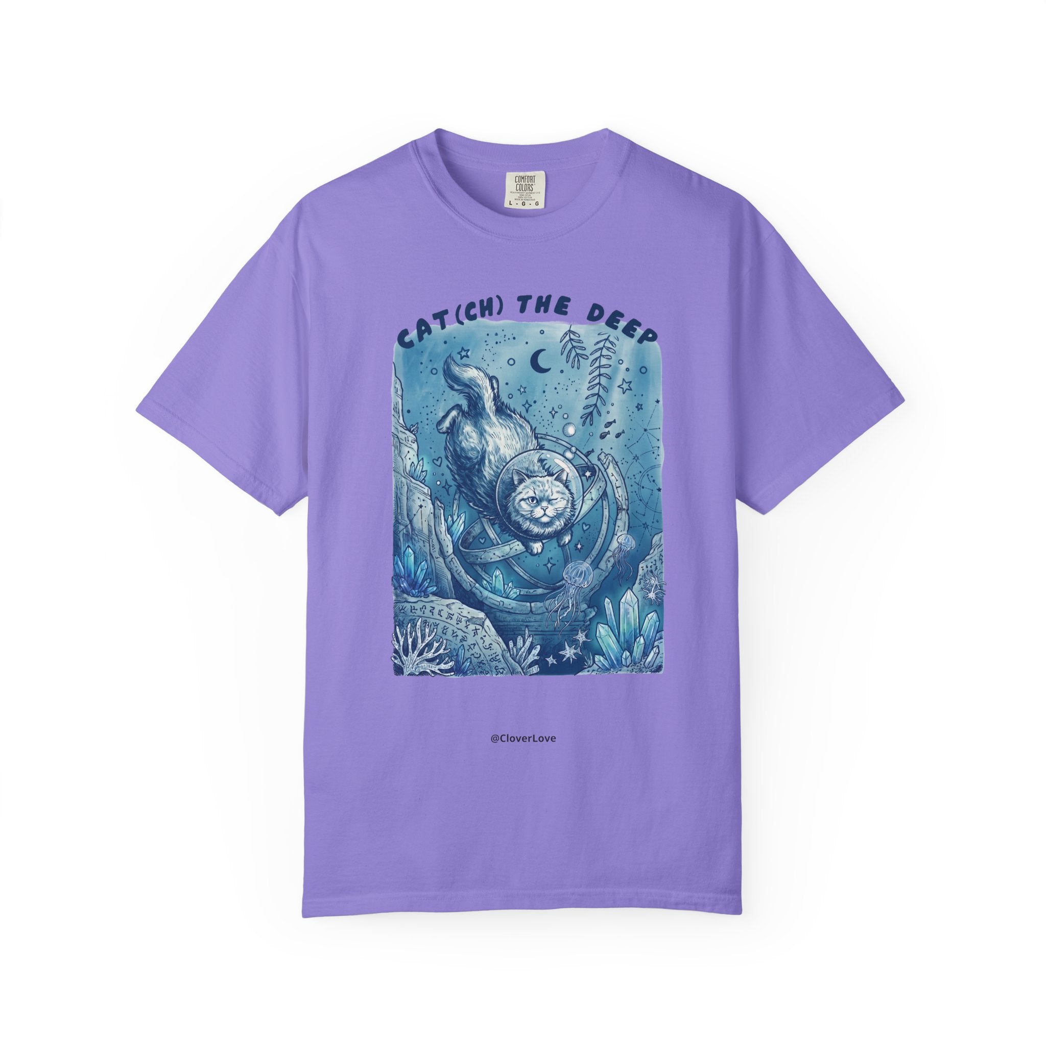Cat(ch) The Deep Sea T-Shirt - Deep Ocean Fantasy Shirt for Cat Lovers