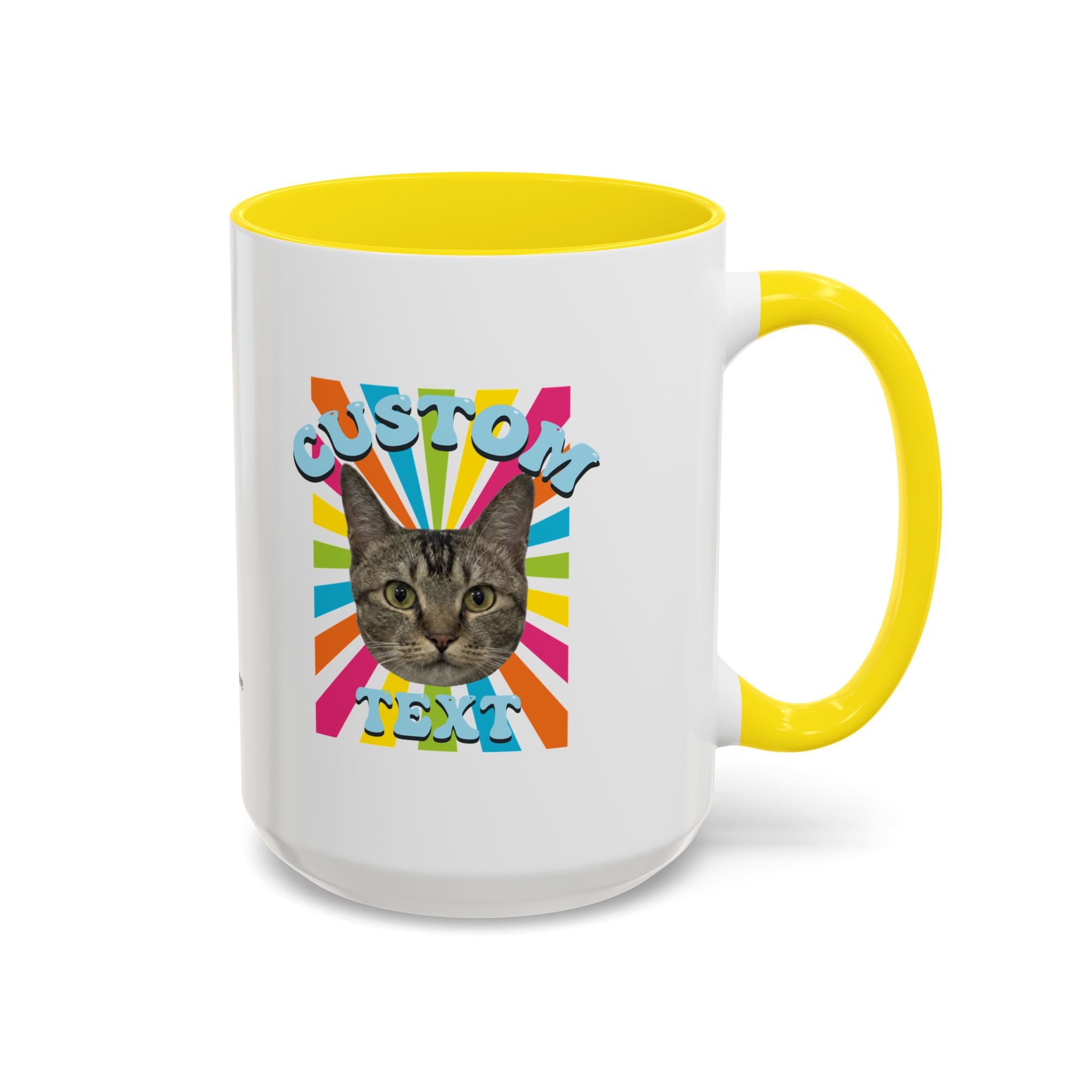 Retro Custom Cat Mug | Personalized Pet Photo Coffee Cup With Custom Text
