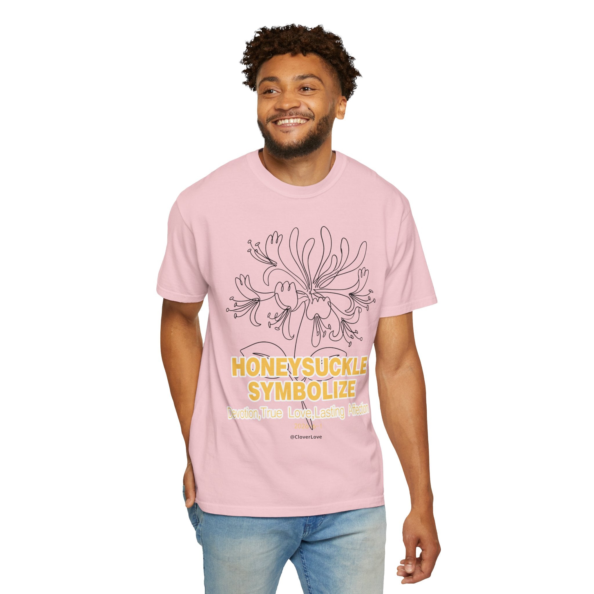 Honeysuckle Flower T-Shirt - Botanical Graphic Shirt for Flower Lovers
