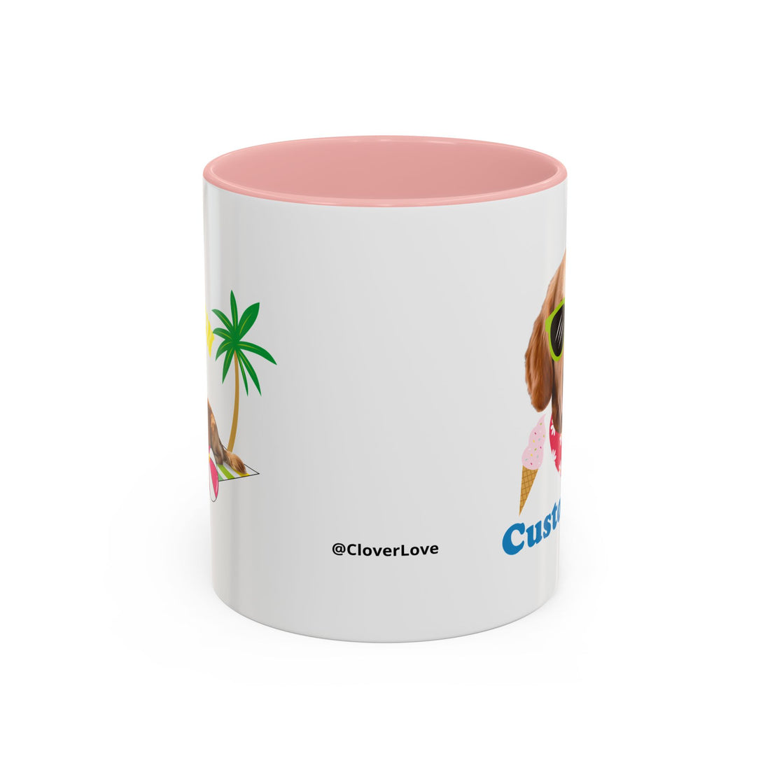 Cute Summer Dog Mug | Personalized Dog Photo Coffee Cup With Custom Text