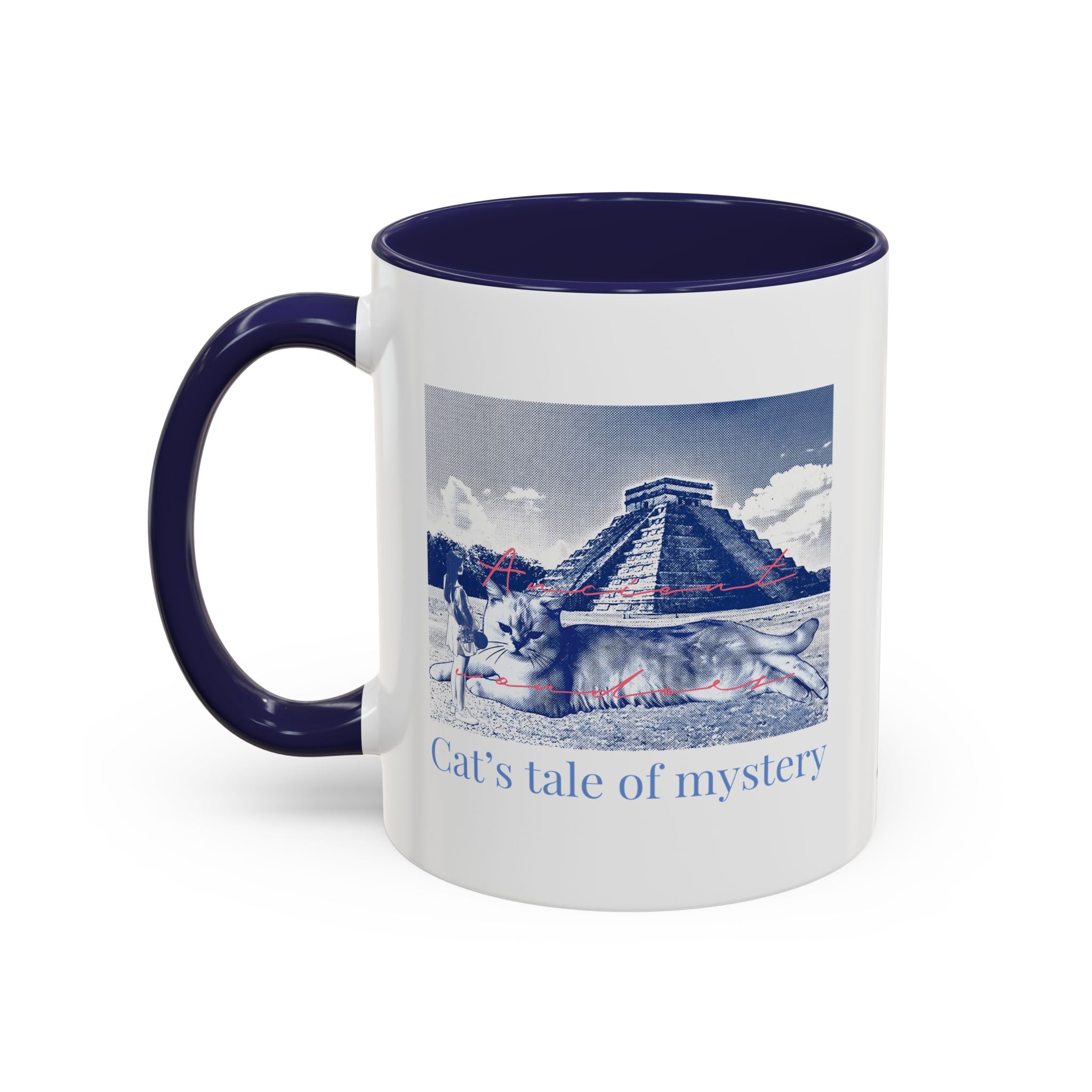 Chichen Itza Cat Travel Mug - Mexico Landmark Coffee Cup for Cat Lovers