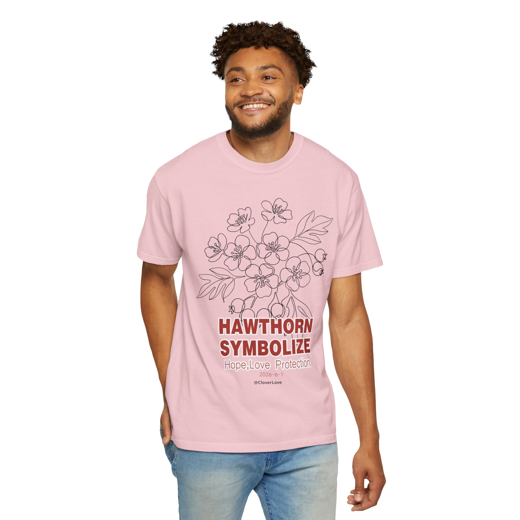 Hawthorn Flower T-Shirt - Botanical Graphic Shirt for Flower Lovers