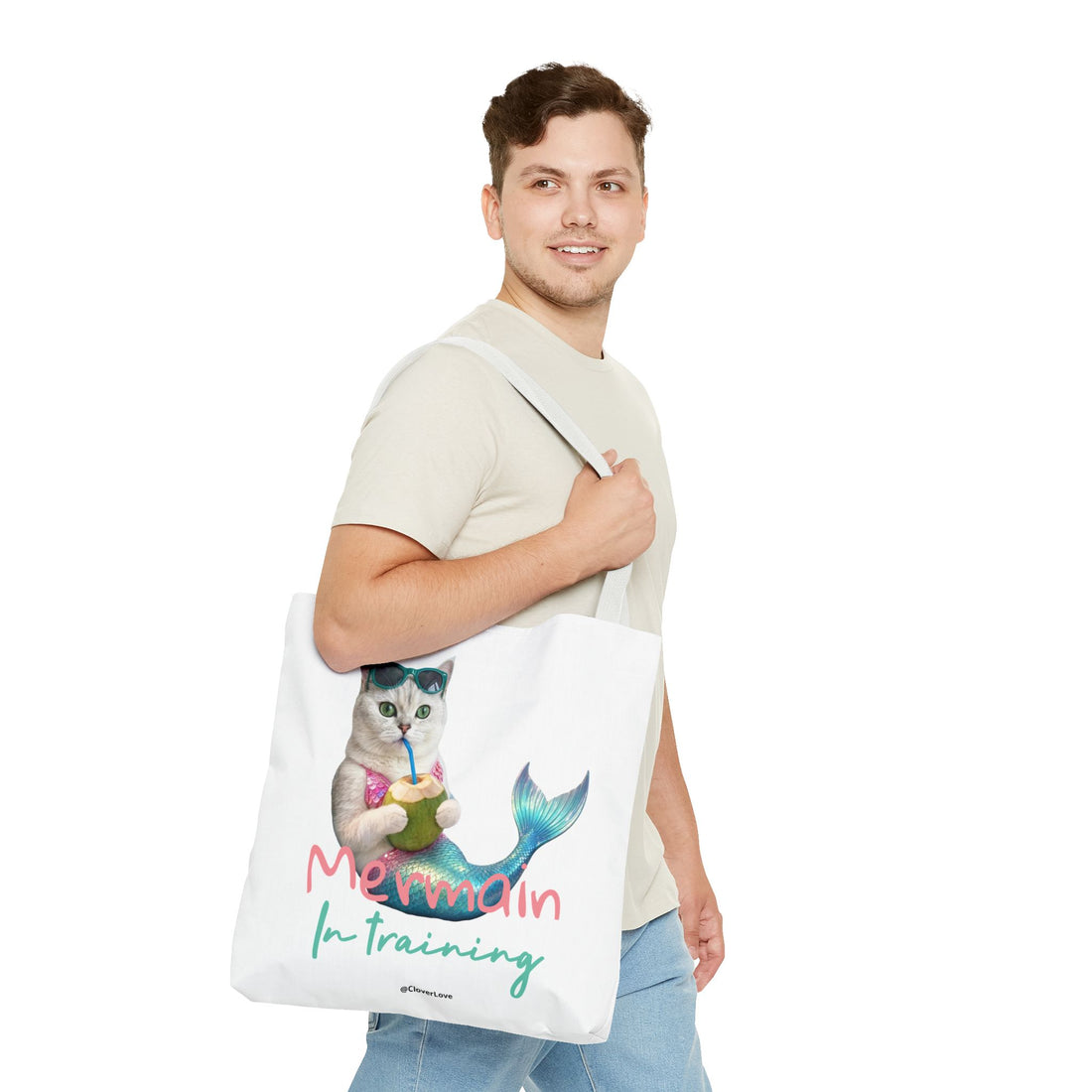 Custom Cat Tote Bag | Personalized Cat Photo Summer Canvas Bag