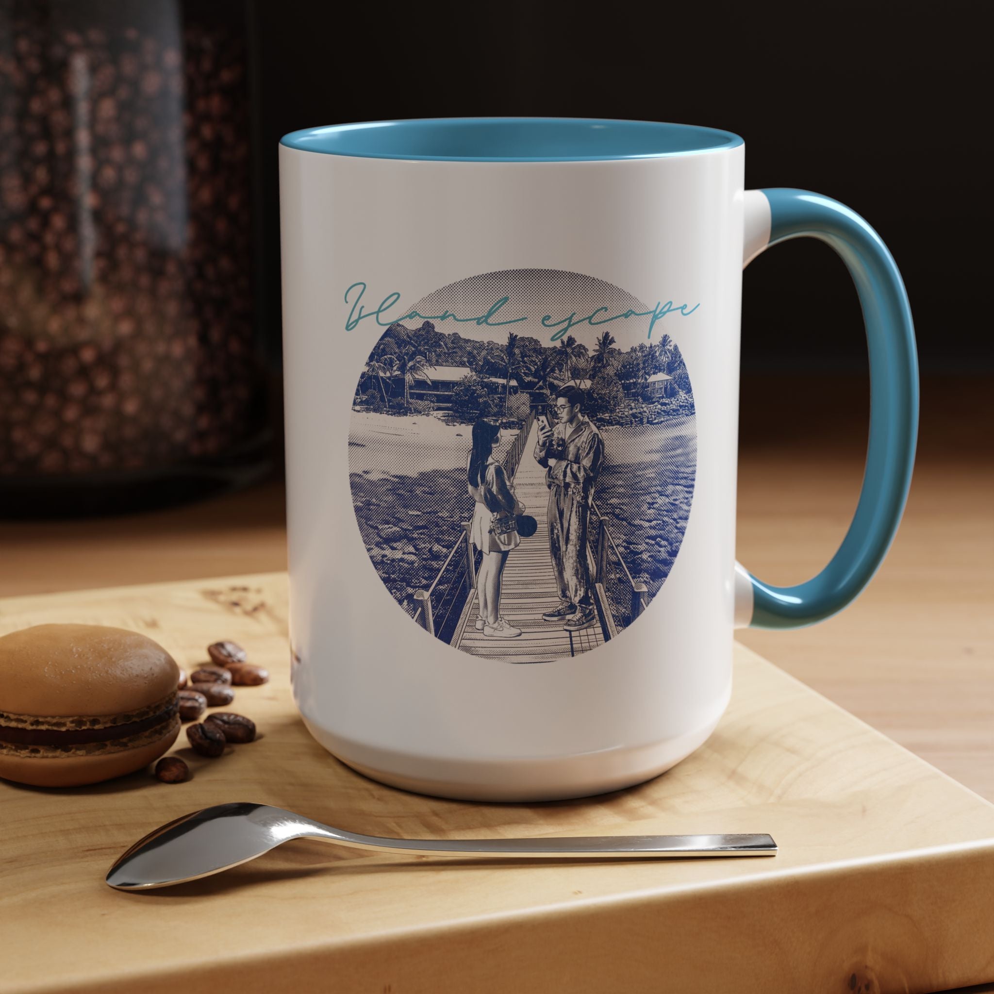 Island Escape Travel Mug - Tropical Beach Coffee Cup for Travelers