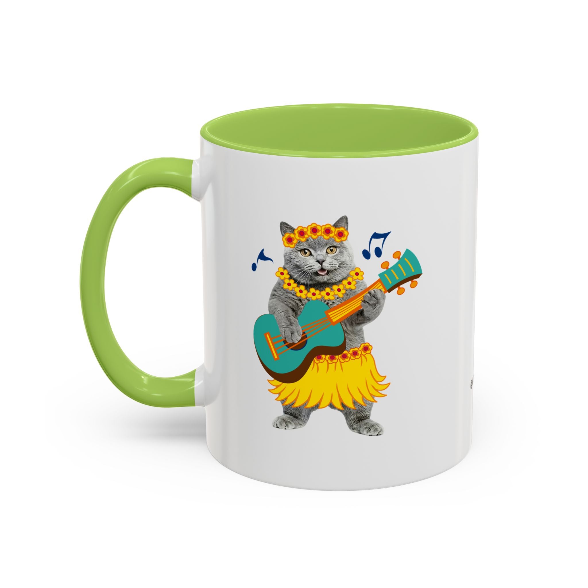 Tropical Summer Cat Mug | Personalized Pet Photo Coffee Cup With Custom Text