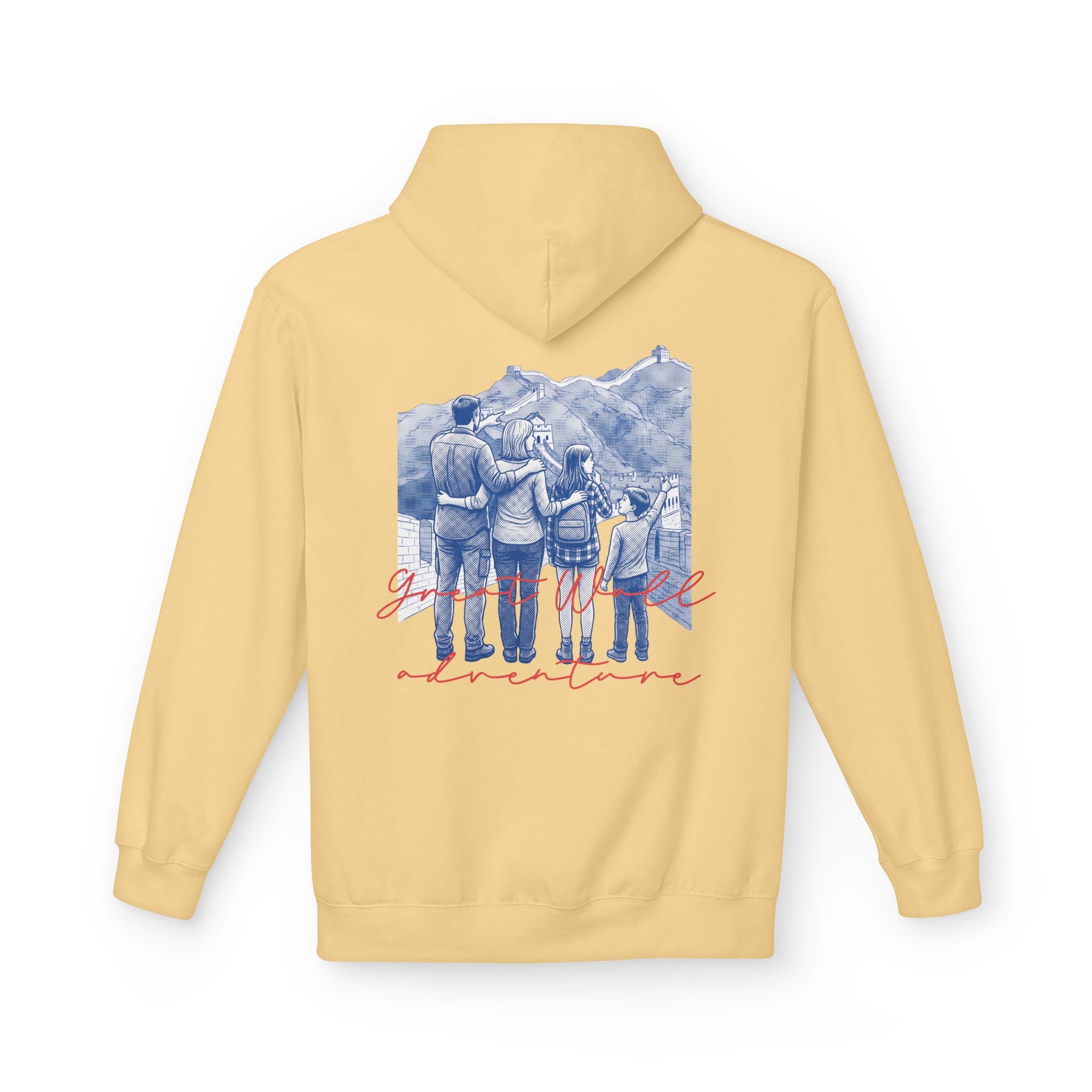 Great Wall Family Adventure Hoodie – Vintage Travel Landmark Graphic Pullover Sweatshirt